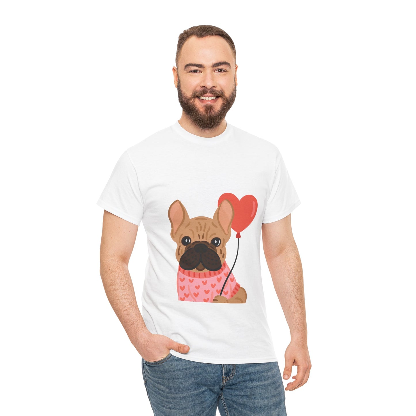 Valentine French Bulldog Shirt, Cute Frenchie Heart Balloon Tee, French Bulldog Valentine Gift, Dog Mom Valentine’s Shirt, Frenchie Love Tee