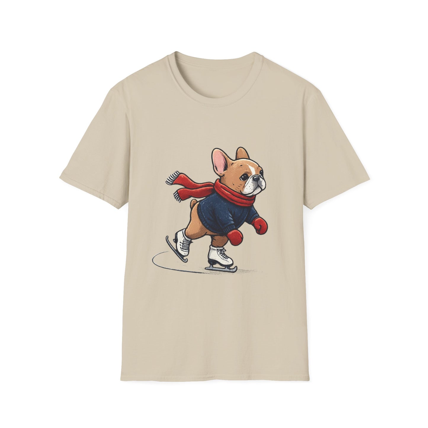 French Bulldog Ice Skating Shirt – Cute Winter Frenchie Tee, Holiday Dog Lover Gift, Skating Frenchie T-Shirt, Cozy Winter Puppy Graphic Tee