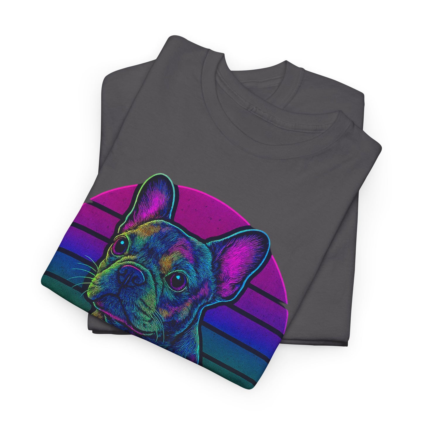 Neon French Bulldog T-Shirt | Retro 80s Frenchie Tee | Colorful Dog Lover Shirt | Electric Frenchie Gift for Men & Women