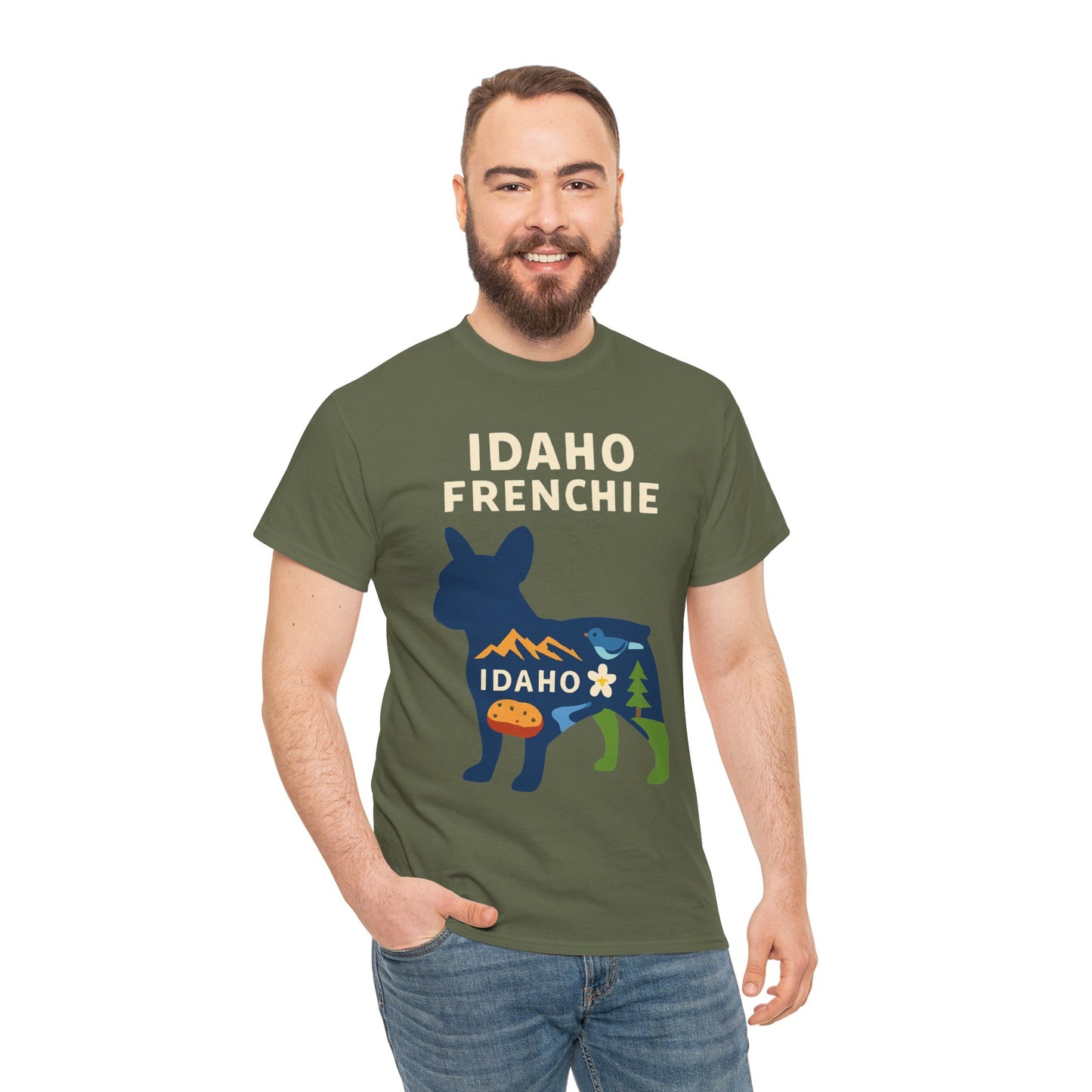 Idaho Frenchie T-Shirt | Idaho Dog Lover Tee | French Bulldog State Shirt | Idaho Gift for Frenchie Owners | Cute Frenchie Graphic Tee