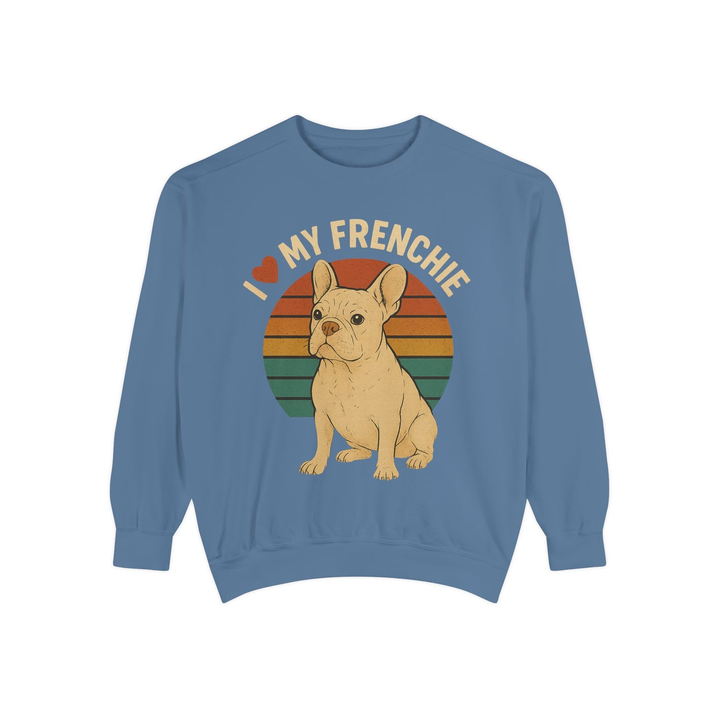 Retro Cream French Bulldog Pullover | Vintage Frenchie Sweatshirt | Cute Dog Lover Gift | Unisex Cozy French Bulldog Sweater