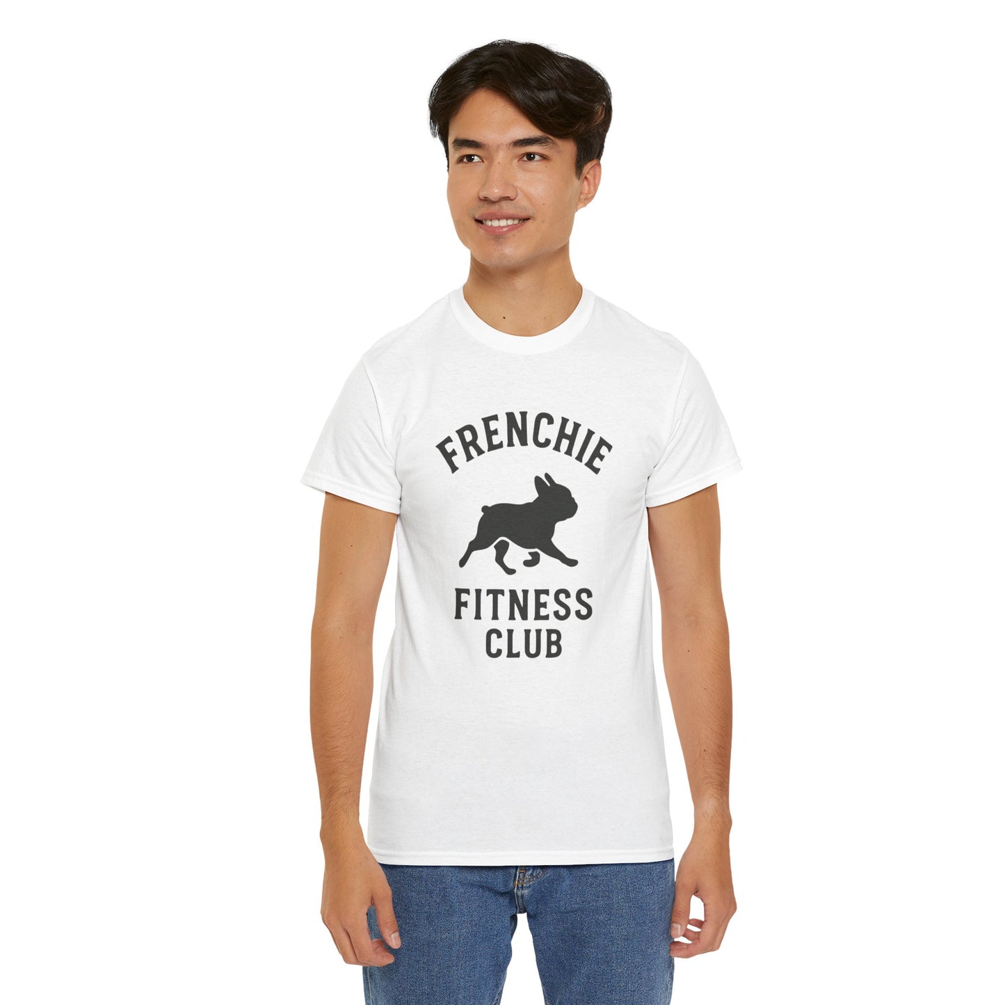 Frenchie Fitness Club T-Shirt | Funny French Bulldog Gym Tee | Dog Lover Workout Shirt | Frenchie Mom Gift | Cute Fitness Dog Graphic Tee