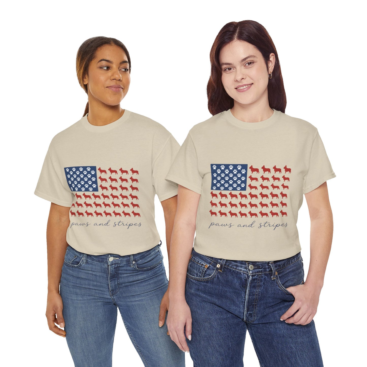 Paws and Stripes Shirt, Patriotic French Bulldog Tee, Frenchie American Flag Shirt, 4th of July Dog Lover Gift, USA Frenchie Tee