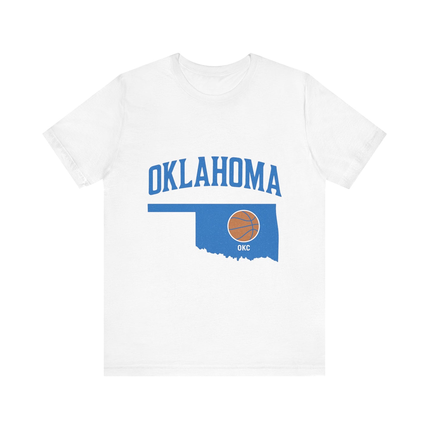 Oklahoma Basketball T-Shirt | OKC State Outline Tee | Blue and Orange Game Day Shirt | Retro Oklahoma Sports Graphic Top