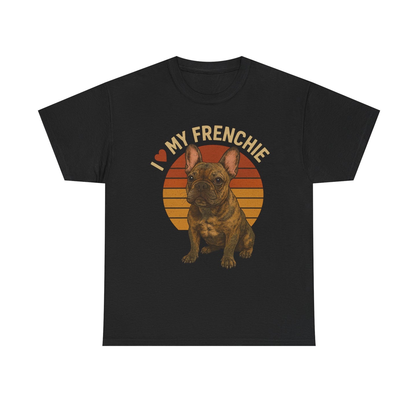 I Love My Frenchie T-Shirt | Brindle French Bulldog Retro Tee | Vintage Dog Lover Shirt | Frenchie Mom & Dad Gift