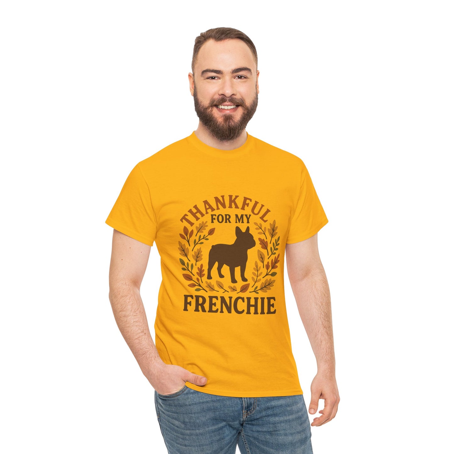 Thankful for My Frenchie Shirt – Fall French Bulldog T-Shirt, Thanksgiving Dog Lover Tee, Autumn Frenchie Gift for Pet Moms & Dads