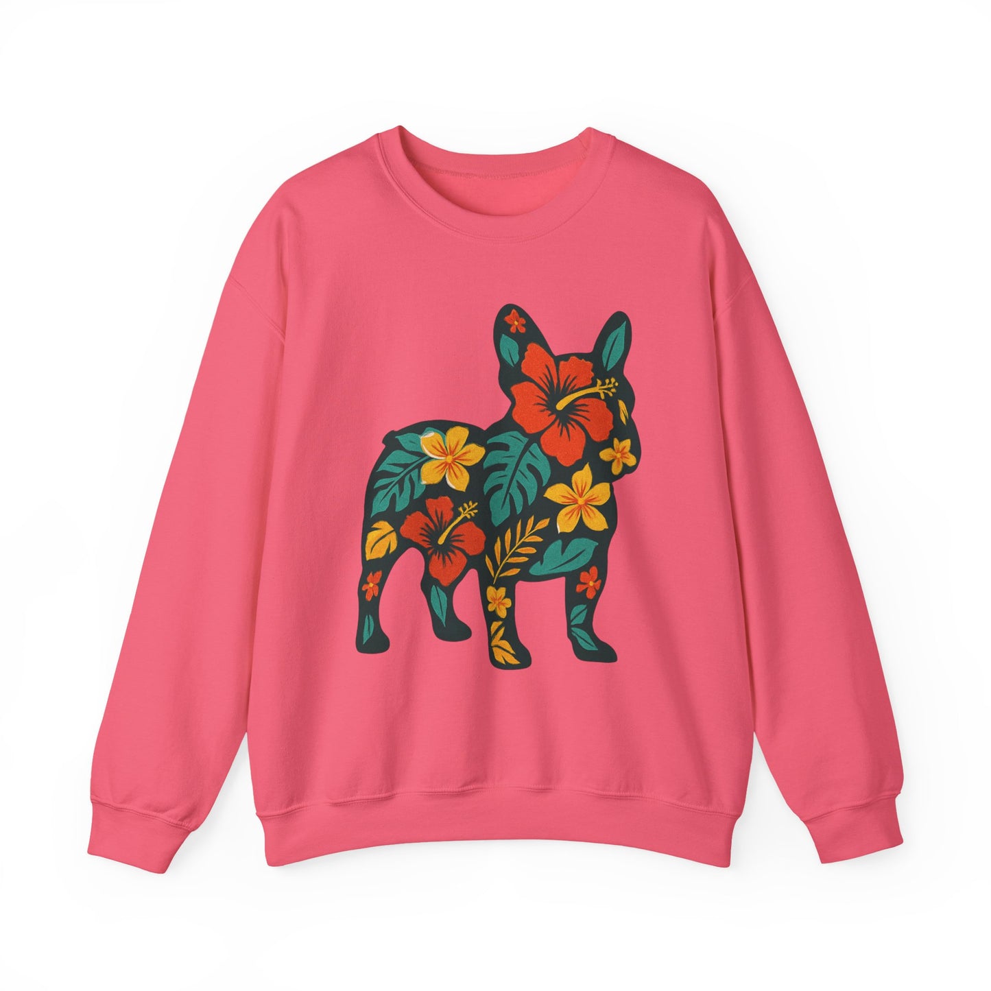 Hawaiian French Bulldog Sweatshirt | Tropical Floral Frenchie Sweater | Summer Dog Lover Gift | Cute Floral Frenchie Pullover