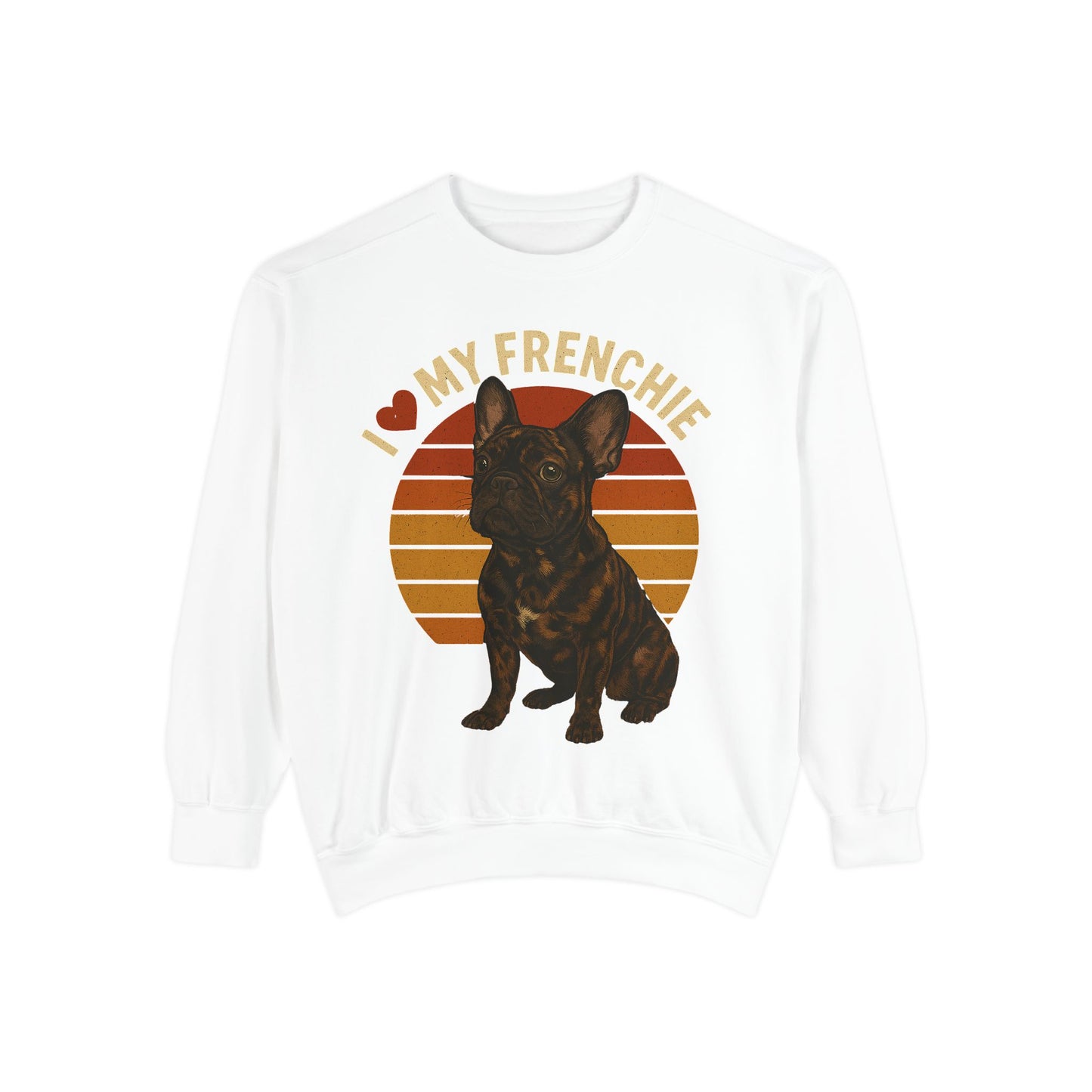 I Love My Frenchie Sweatshirt | Retro Merle French Bulldog Pullover | Vintage Dog Lover Crewneck | Frenchie Mom & Dad Gift