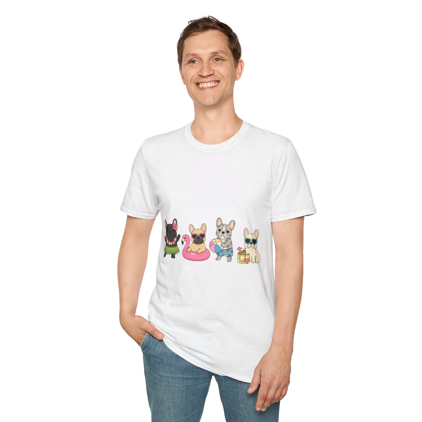 Summer French Bulldog Shirt, Beach Frenchie Tee, Cute Frenchie Summer Shirt, Vacation Dog Mom Shirt, Tropical French Bulldog Graphic Tee