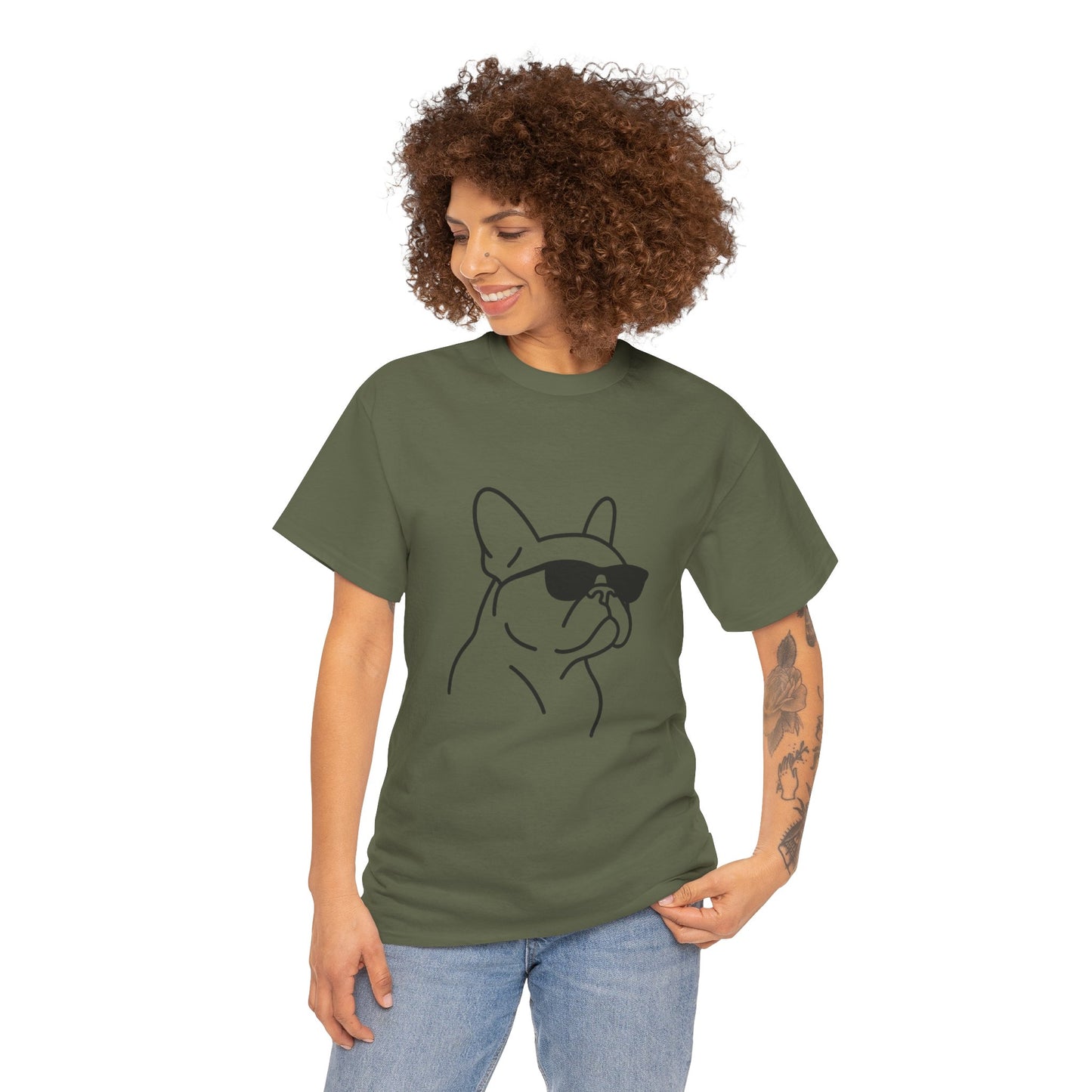 Cool Frenchie Line Art T-Shirt | Minimalist French Bulldog Tee | Dog Lover Gift | Frenchie Mom Shirt | Cute Pet Outline Graphic Tee
