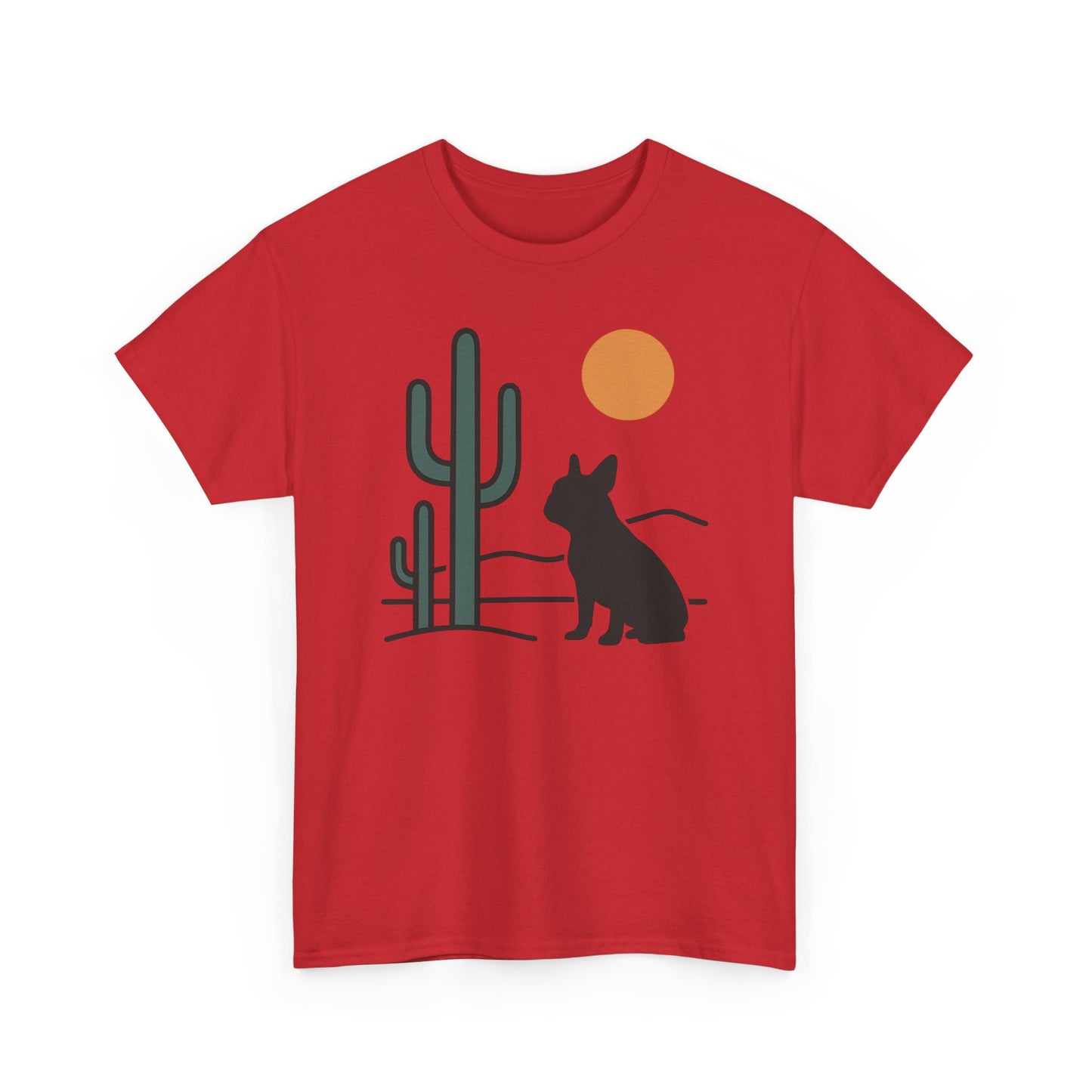 Desert Frenchie T-Shirt | Minimalist Cactus Dog Tee | French Bulldog Desert Sunset Shirt | Pet Lover Gift | Modern Graphic Dog Mom Tee