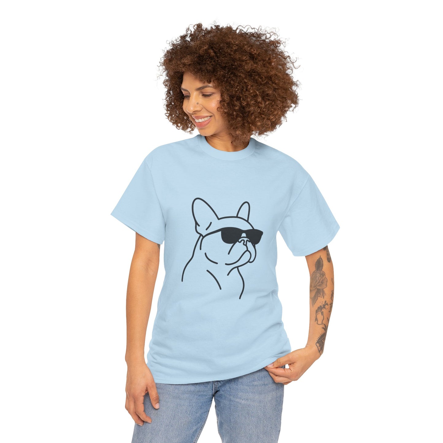 Cool Frenchie Line Art T-Shirt | Minimalist French Bulldog Tee | Dog Lover Gift | Frenchie Mom Shirt | Cute Pet Outline Graphic Tee