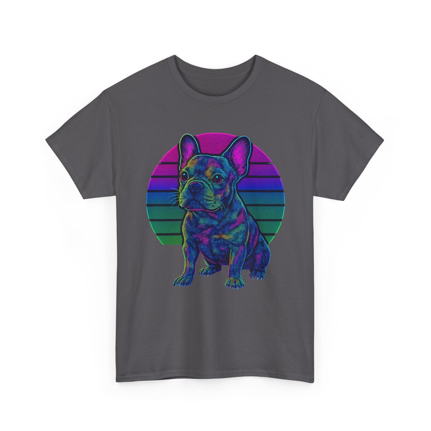 Neon French Bulldog T-Shirt | Retro 80s Frenchie Tee | Colorful Dog Lover Shirt | Electric Frenchie Gift for Men & Women