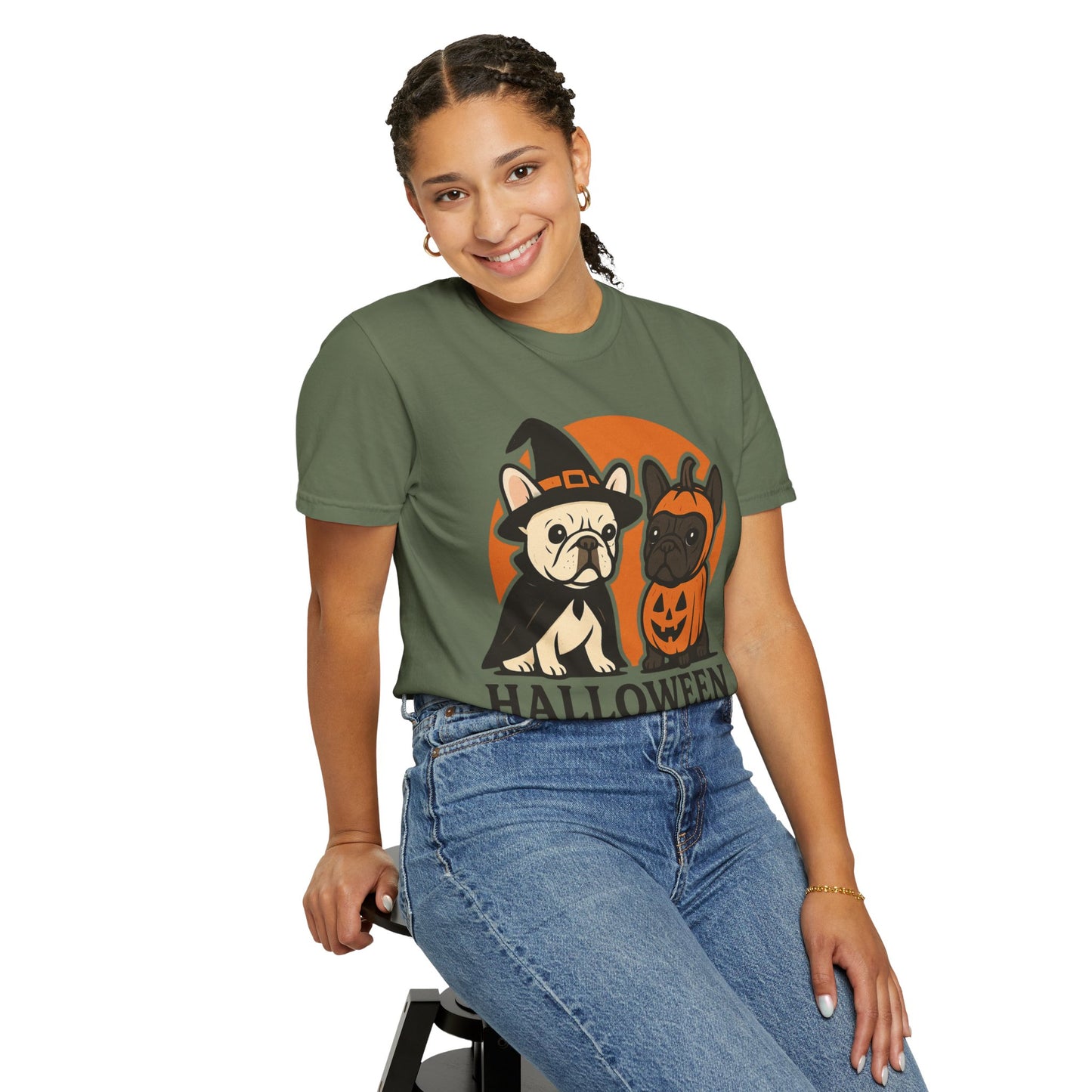 French Bulldog Halloween Sweatshirt | Spooky Frenchie Pullover | Ghost Dog Lover Crewneck | Cute Pumpkin Fall Sweater