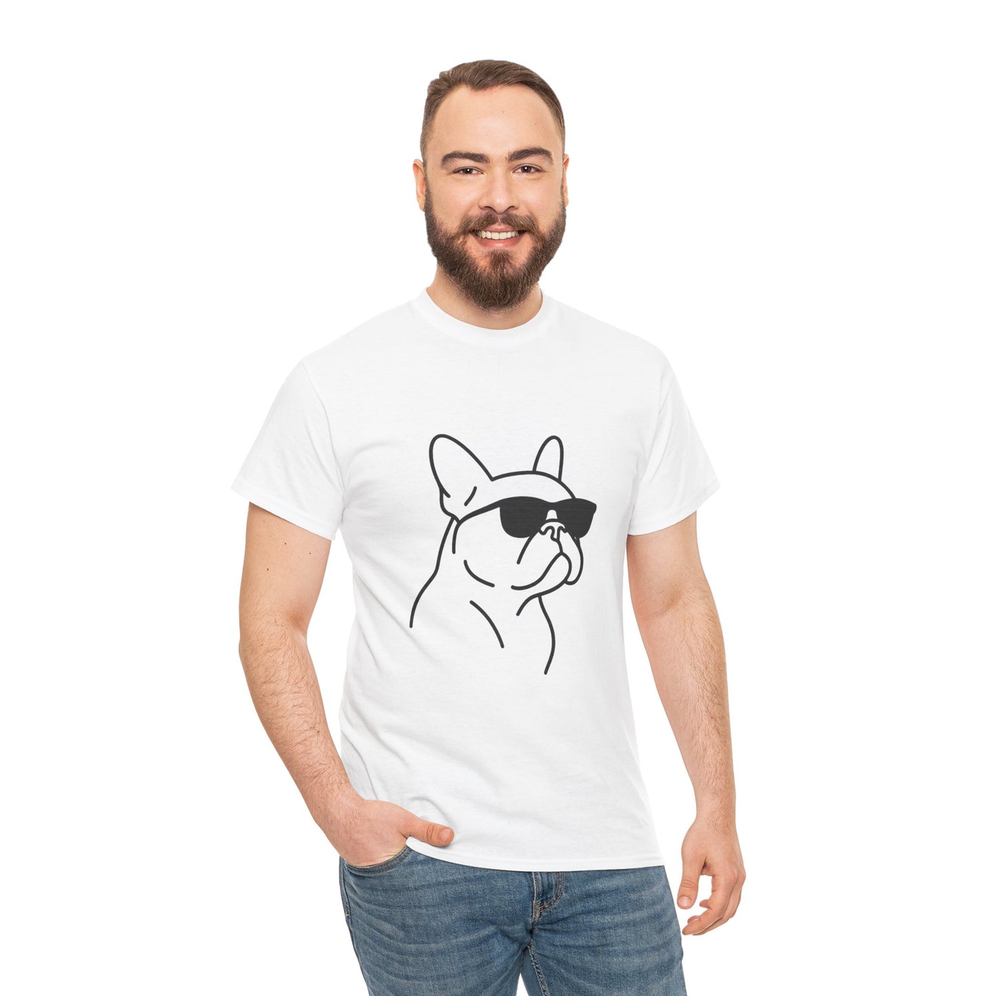 Cool Frenchie Line Art T-Shirt | Minimalist French Bulldog Tee | Dog Lover Gift | Frenchie Mom Shirt | Cute Pet Outline Graphic Tee