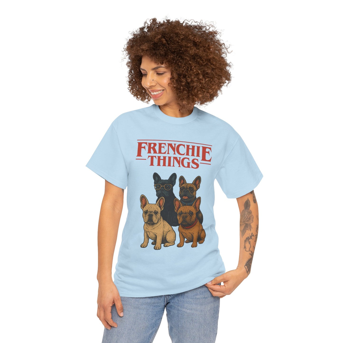 Frenchie Things Unisex Heavy Cotton Tee - Cute Dog Lover Shirt, Pet Gift, Casual Wear, Birthday Gift, Animal T-Shirt