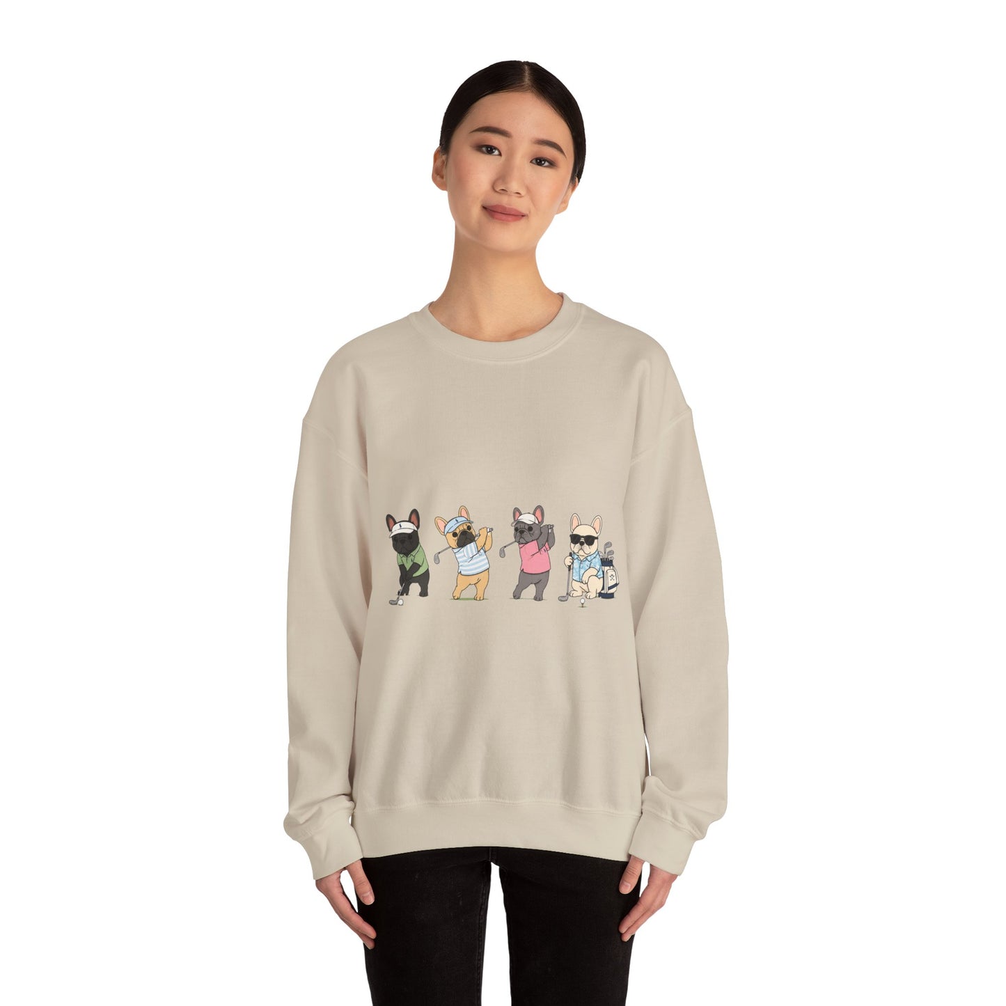 Frenchie Golf Sweatshirt, French Bulldog Golf Crewneck, Funny Golf Dog Sweatshirt, Golf Lover Gift, Country Club Frenchie Pullover