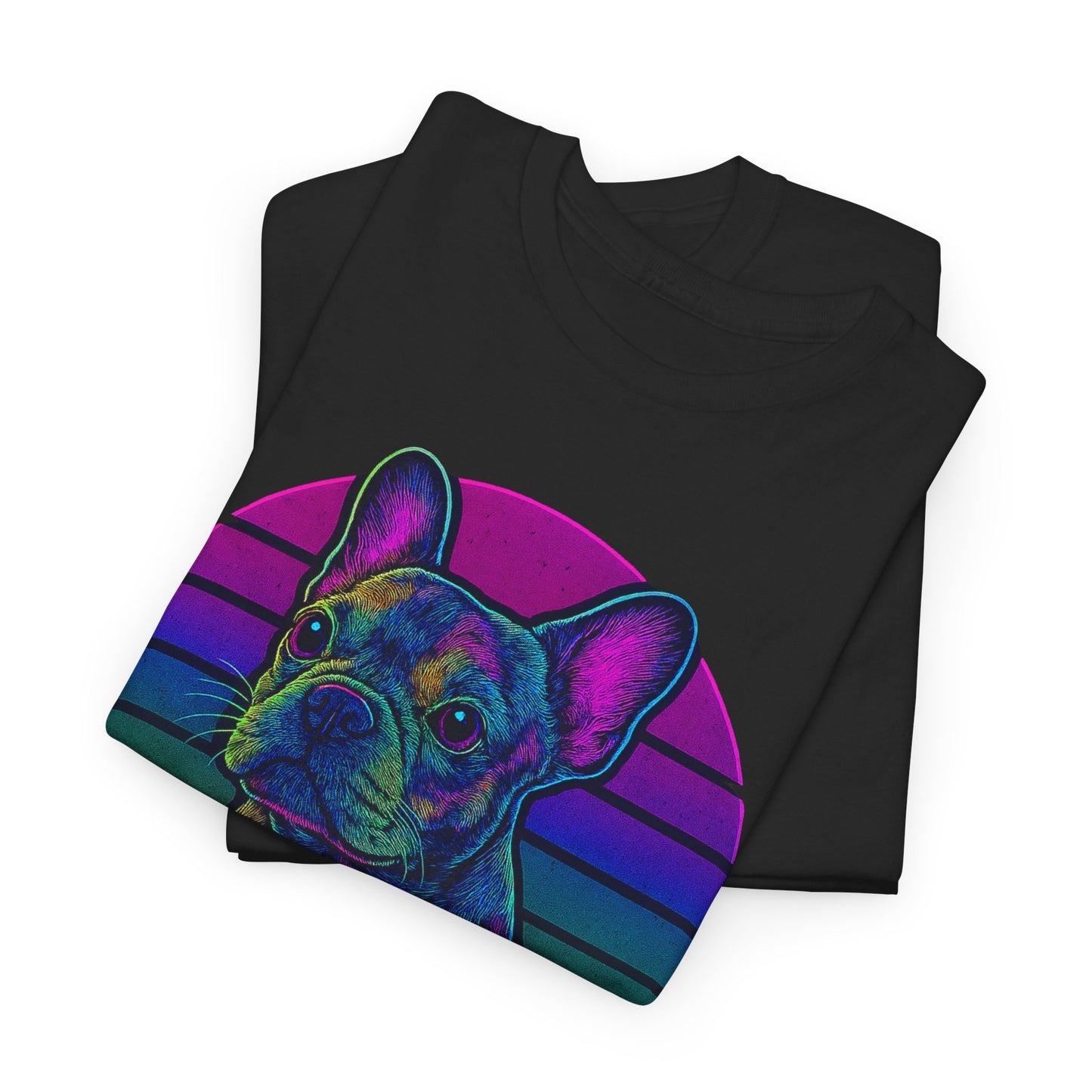Neon French Bulldog T-Shirt | Retro 80s Frenchie Tee | Colorful Dog Lover Shirt | Electric Frenchie Gift for Men & Women