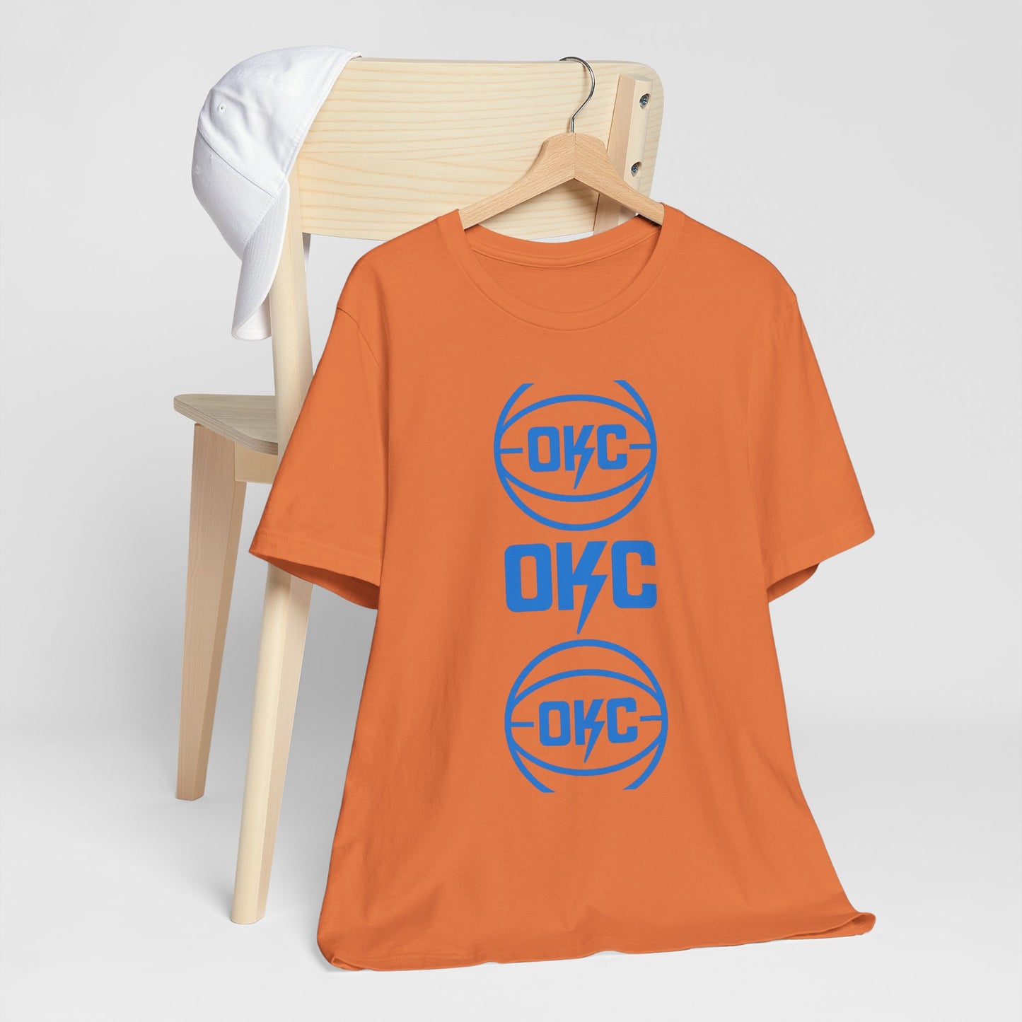 OKC Basketball T-Shirt | Oklahoma Basketball Inspired Tee | Retro Thunder Fan Shirt | Orange and Blue Game Day Graphic Tee