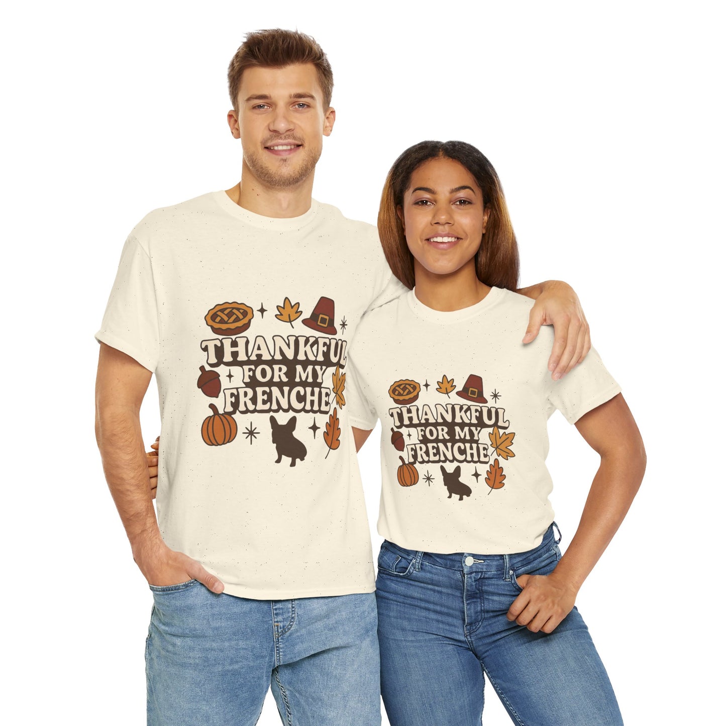 Thankful for My Frenchie Shirt – Thanksgiving French Bulldog Tee, Fall Dog Lover Gift, Autumn Pet Parent T-Shirt, Cute Pumpkin Pie Graphic