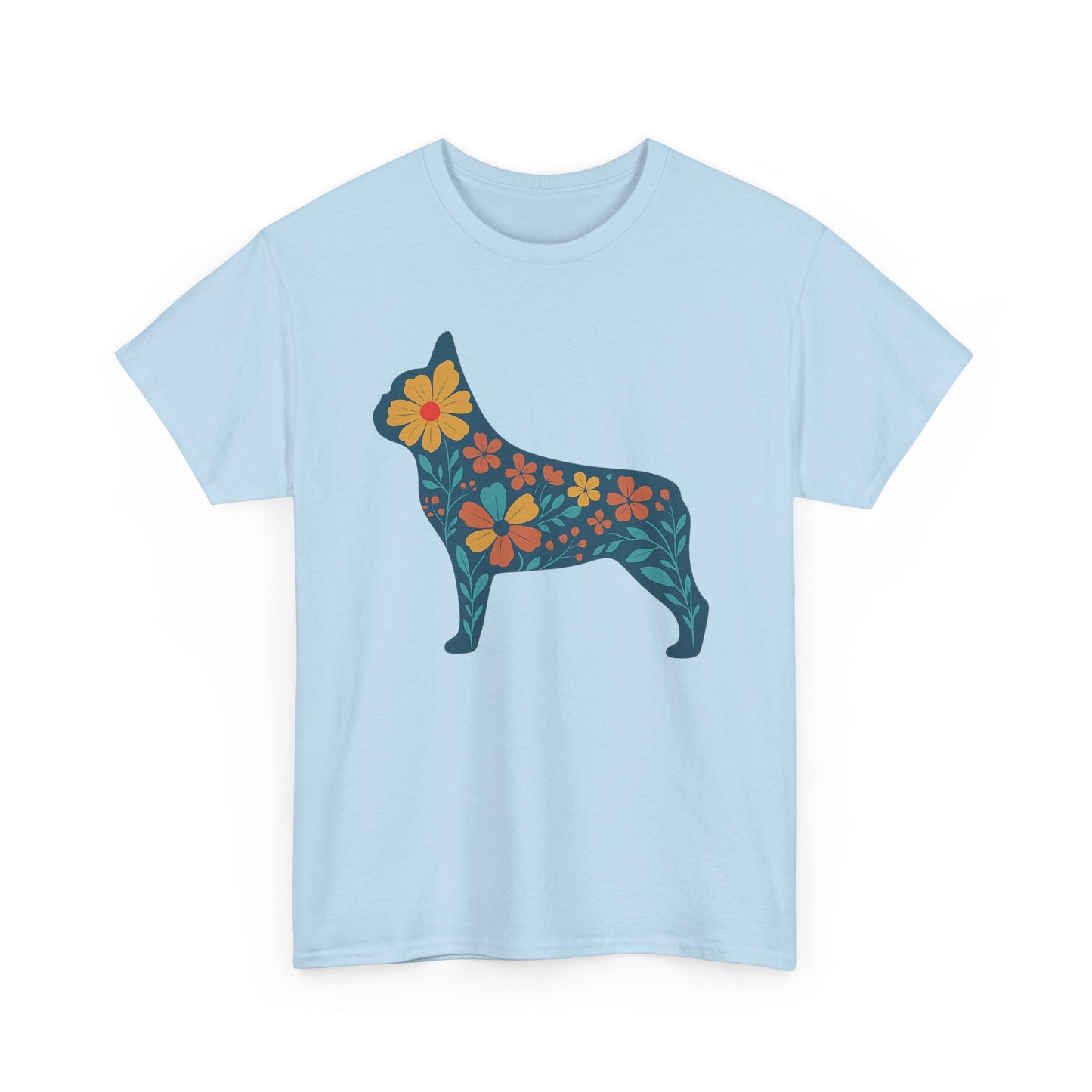 Floral Frenchie T-Shirt | Bright Flower French Bulldog Tee | Cute Dog Lover Shirt | Retro Pet Mom Gift | Boho Botanical Frenchie Graphic Tee