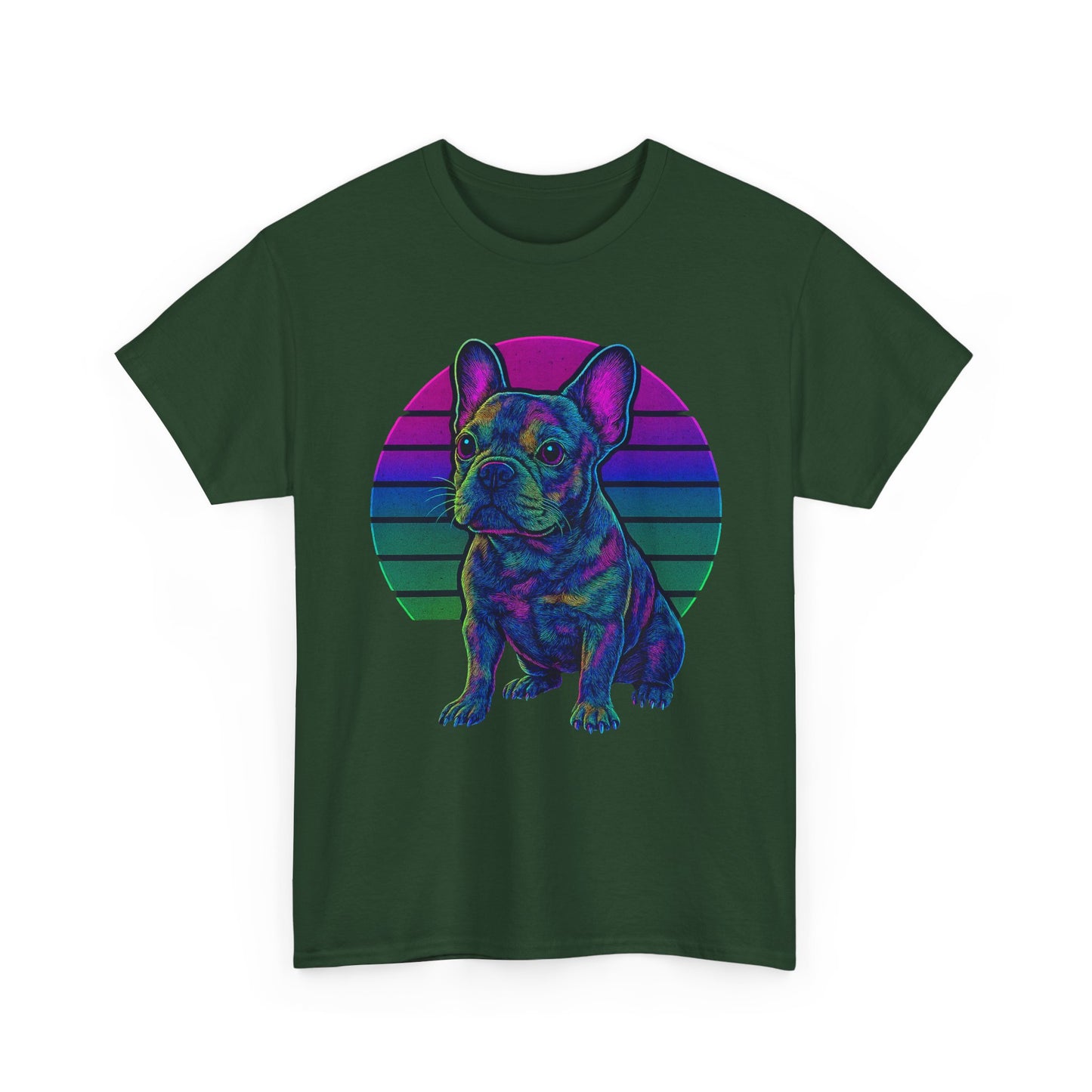 Neon French Bulldog T-Shirt | Retro 80s Frenchie Tee | Colorful Dog Lover Shirt | Electric Frenchie Gift for Men & Women