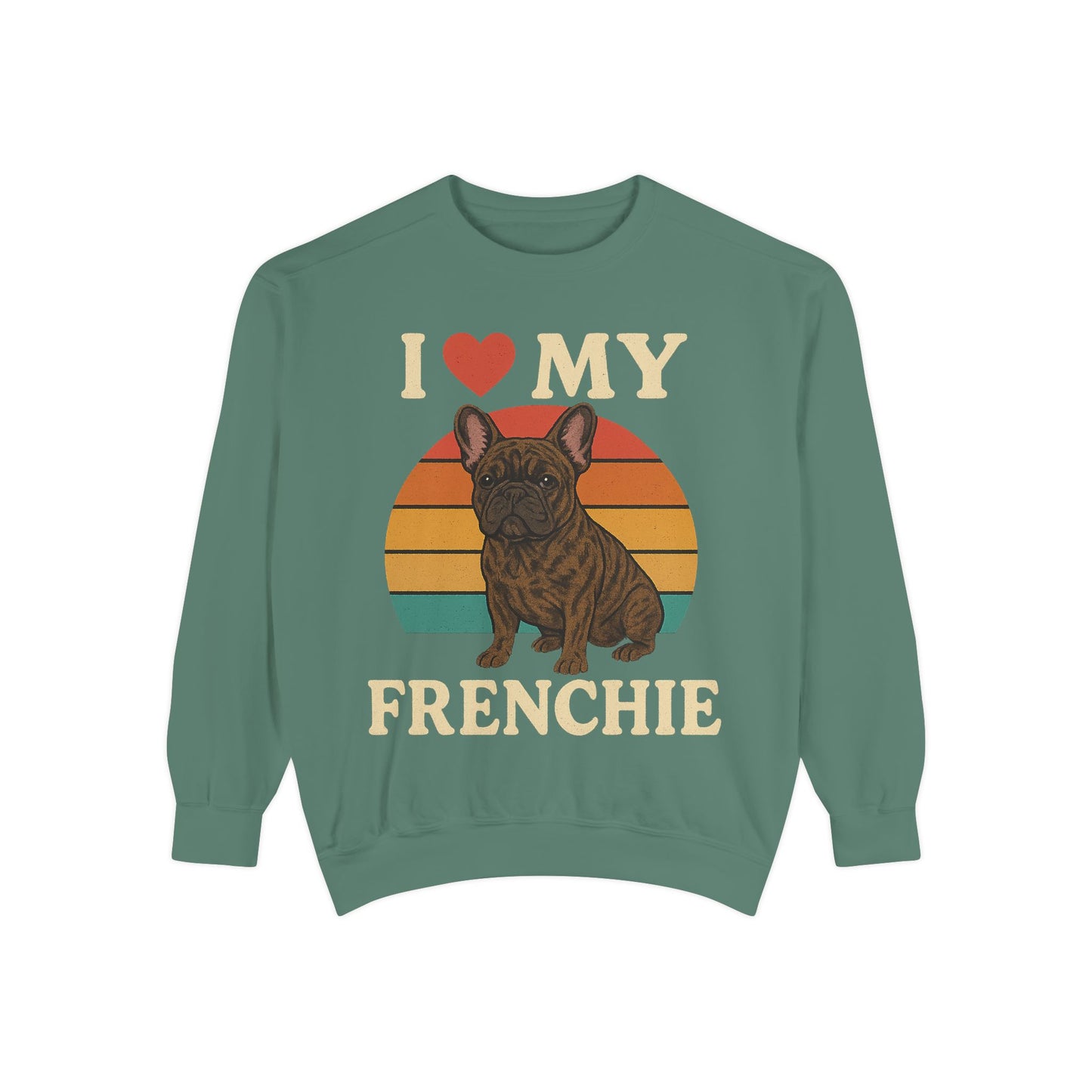 Retro Brindle French Bulldog Pullover | Vintage Frenchie Sweatshirt | Cute Dog Lover Gift | Unisex Cozy French Bulldog Sweater
