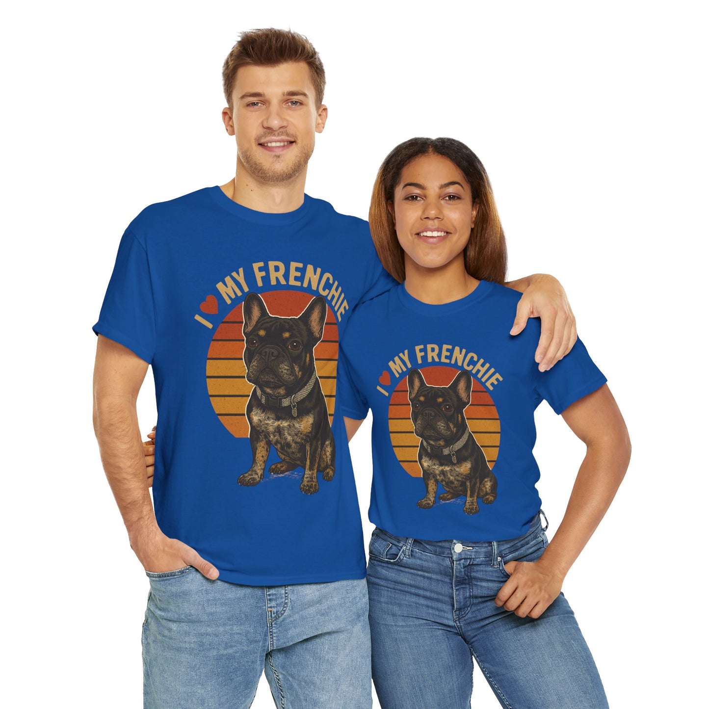 I Love My Frenchie T-Shirt | Retro French Bulldog Tee | Black & Tan Frenchie Gift | Vintage Dog Lover Shirt for Frenchie Moms & Dads