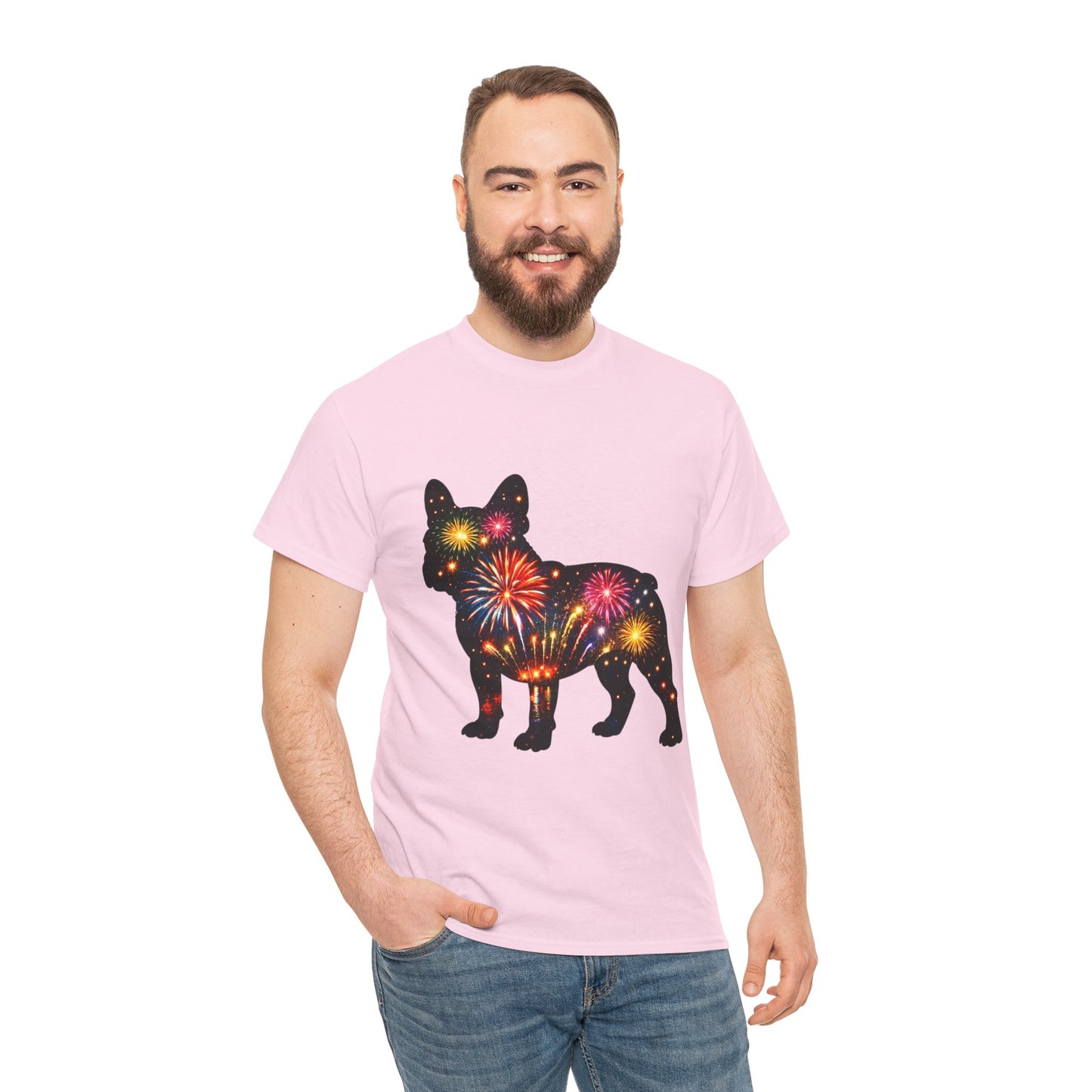 Patriotic French Bulldog Shirt, Fireworks Frenchie Tee, Fourth of July Dog Lover Shirt, Independence Day French Bulldog Gift, USA Dog Tee