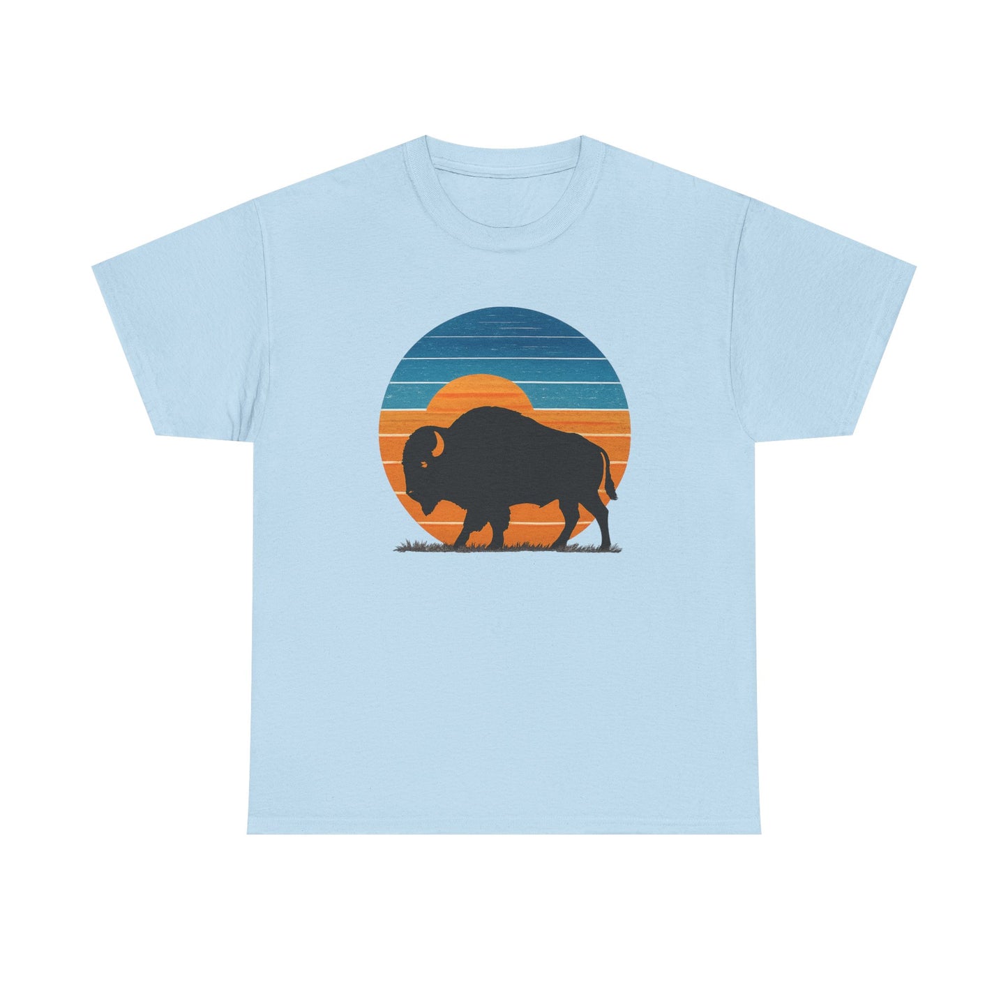 Oklahoma Bison Sunset Shirt | Retro Buffalo Tee | OKC Basketball Colors T-Shirt