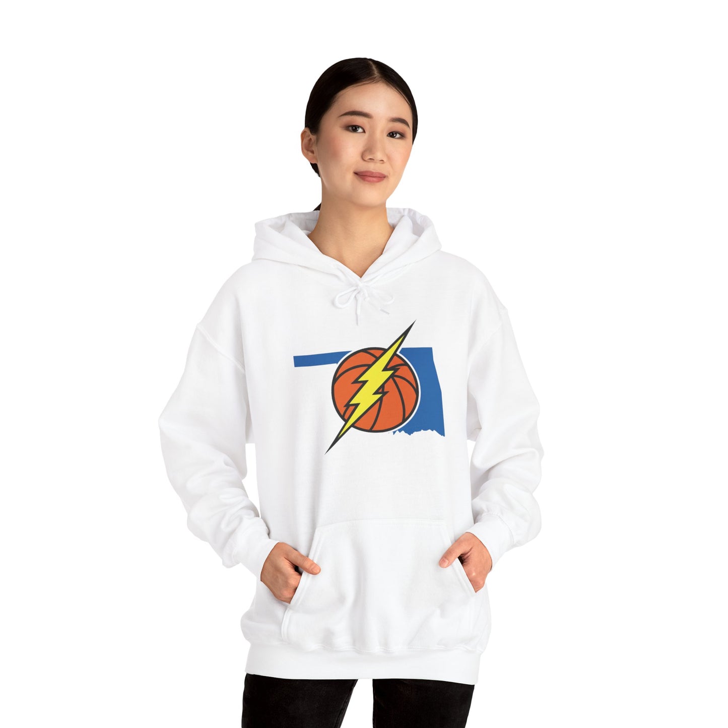 Oklahoma Basketball Lightning Hoodie | Thunder Fan Hoodie | Oklahoma Basketball Sweatshirt | Blue Orange Game Day Hoodie