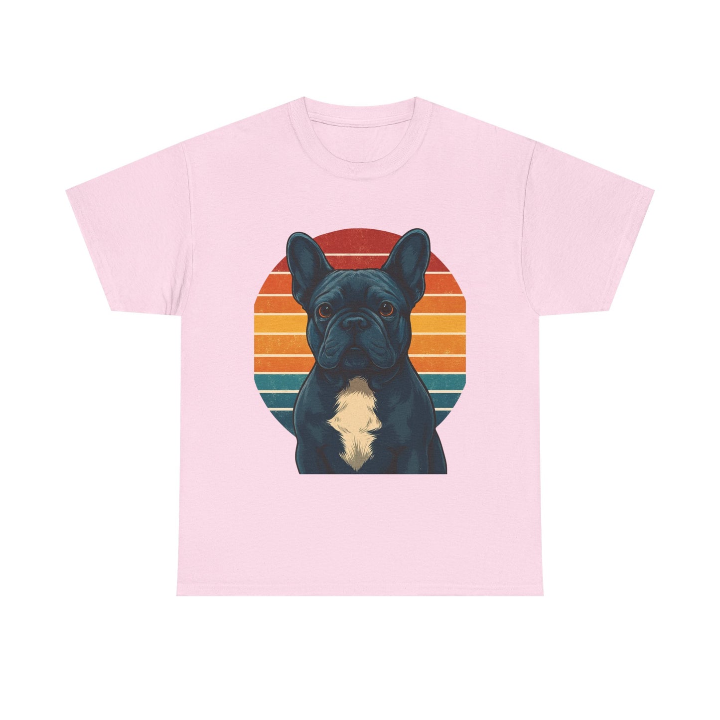 Retro Blue French Bulldog T-Shirt | Vintage Frenchie Dog Tee | 70s Sunset Graphic Shirt | Frenchie Lover Gift | Cute Pet Owner Apparel