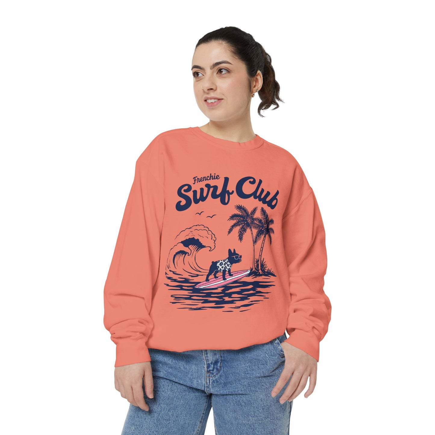 Surf Club Sweatshirt — Frenchie Surfing Graphic Crewneck