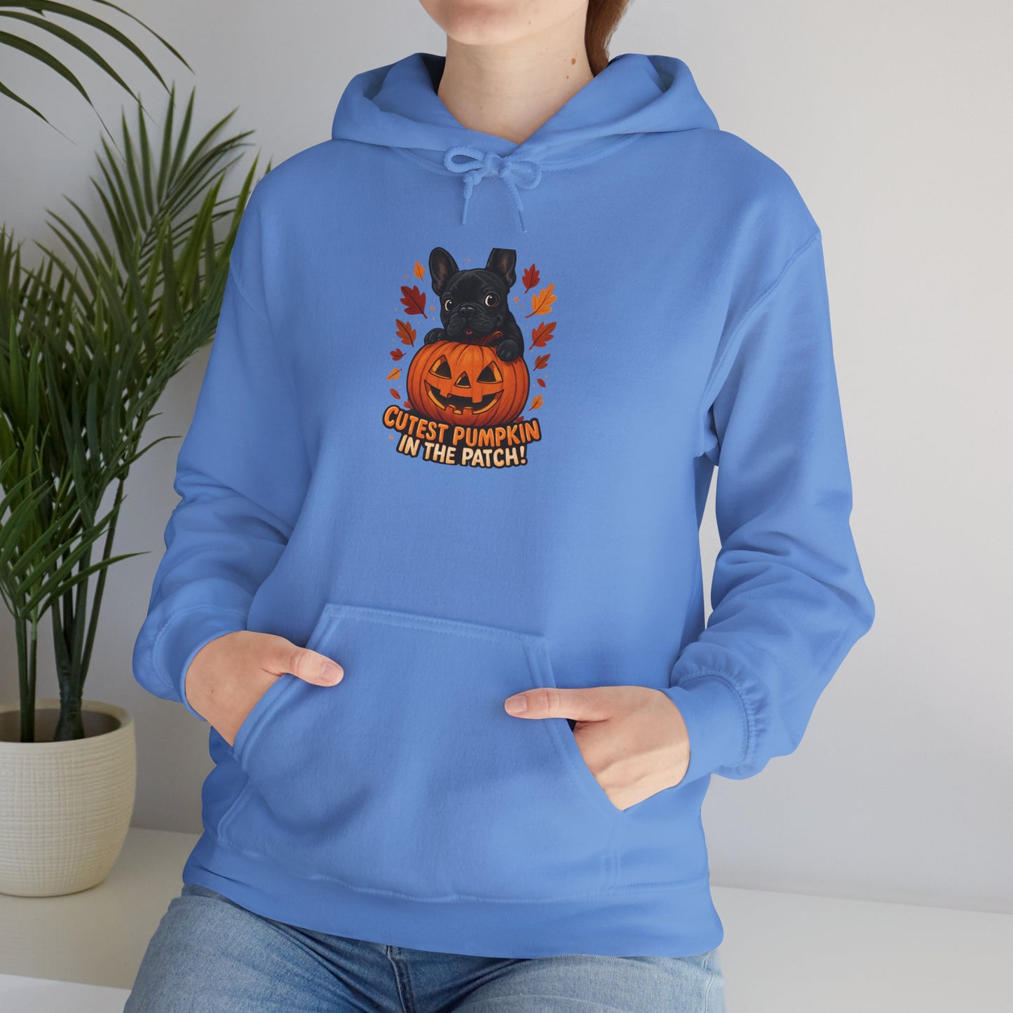 Cutest Pumpkin in the Patch Hoodie | Frenchie Fall Sweatshirt | Halloween Dog Lover Gift | Cozy French Bulldog Pumpkin Patch Hoodie