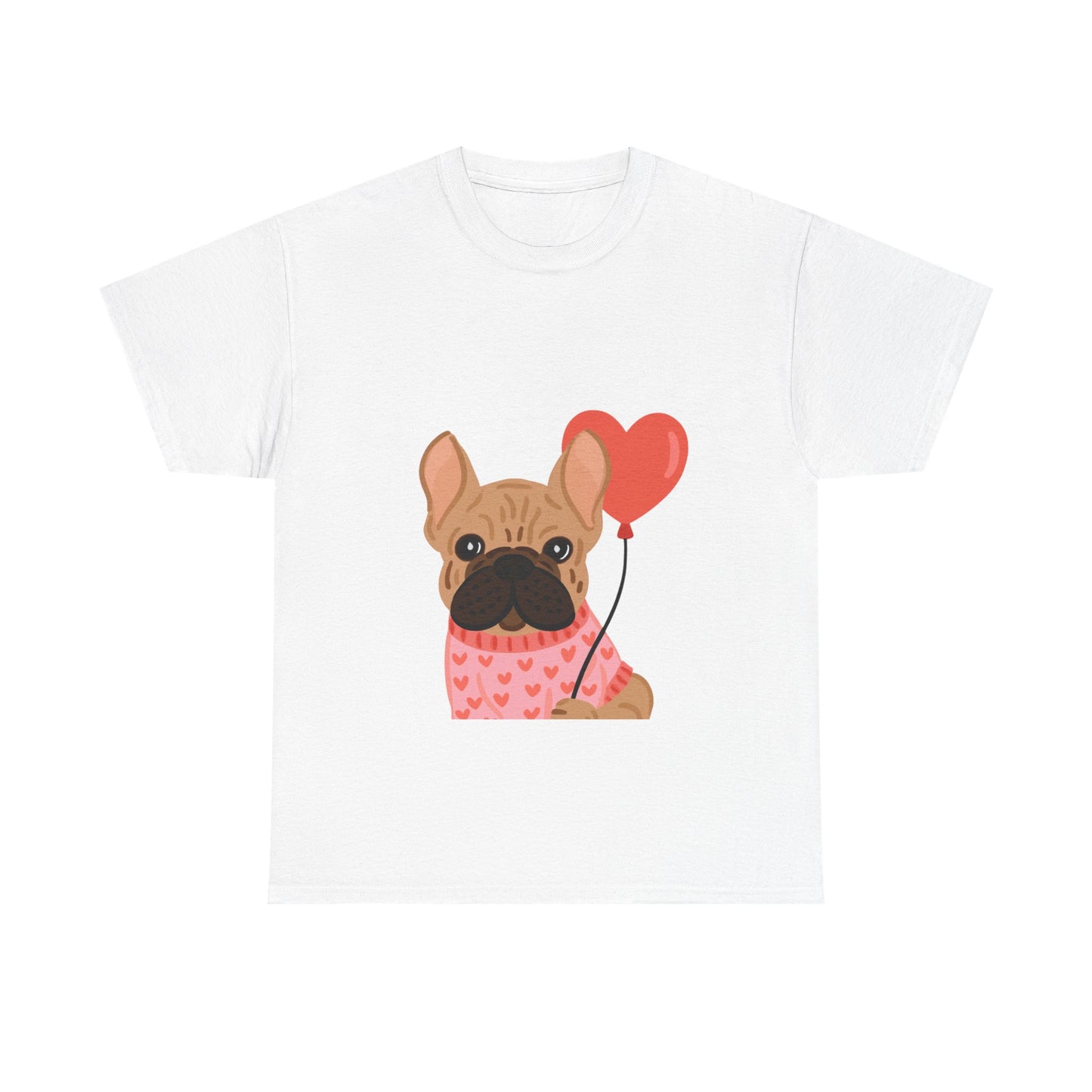 Valentine French Bulldog Shirt, Cute Frenchie Heart Balloon Tee, French Bulldog Valentine Gift, Dog Mom Valentine’s Shirt, Frenchie Love Tee