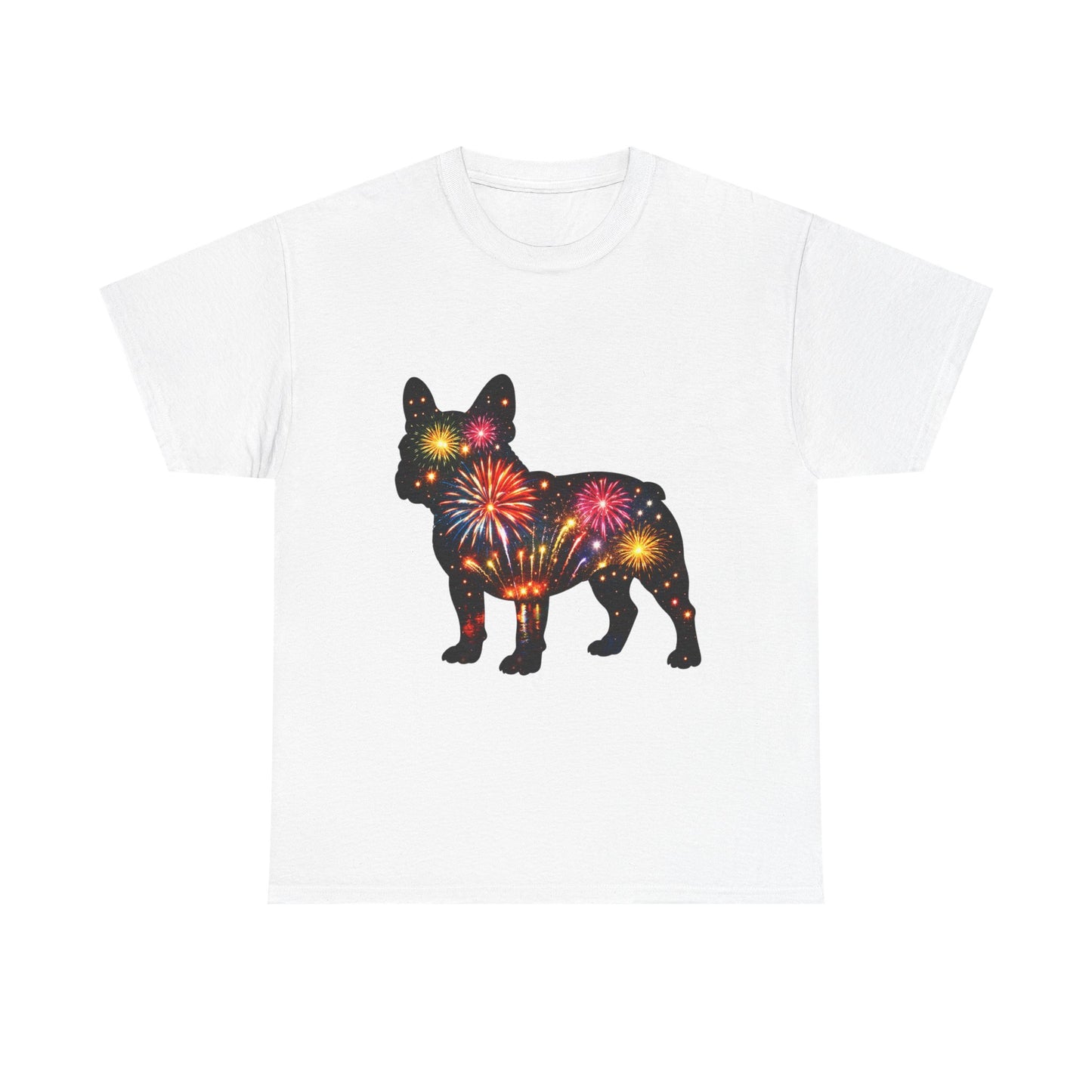 Patriotic French Bulldog Shirt, Fireworks Frenchie Tee, Fourth of July Dog Lover Shirt, Independence Day French Bulldog Gift, USA Dog Tee