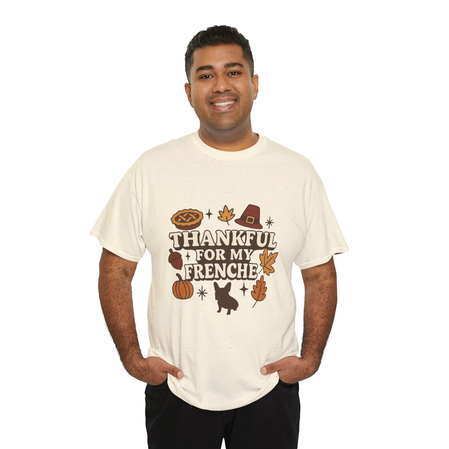 Thankful for My Frenchie Shirt – Thanksgiving French Bulldog Tee, Fall Dog Lover Gift, Autumn Pet Parent T-Shirt, Cute Pumpkin Pie Graphic