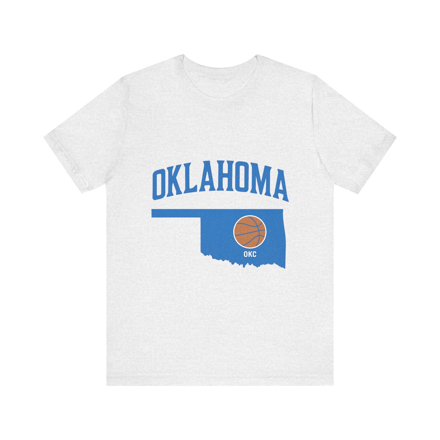 Oklahoma Basketball T-Shirt | OKC State Outline Tee | Blue and Orange Game Day Shirt | Retro Oklahoma Sports Graphic Top