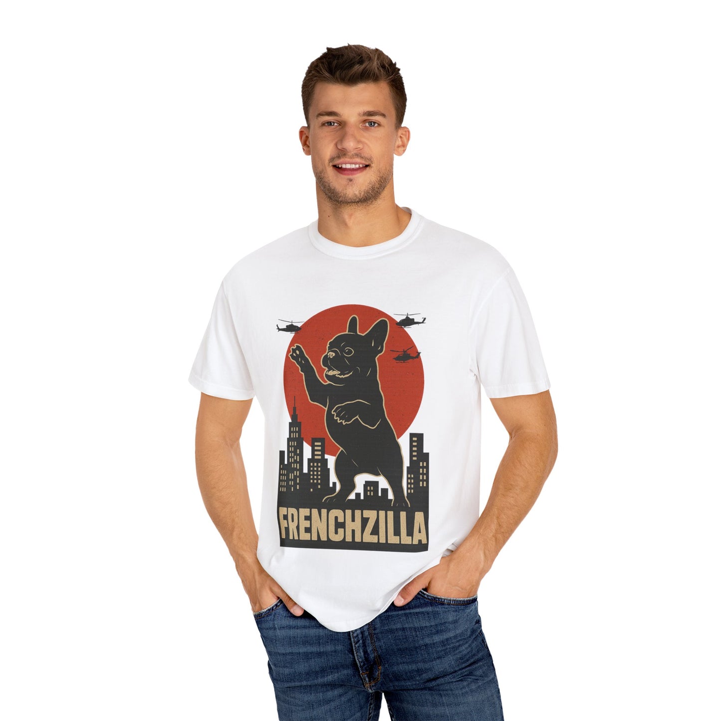 French Bulldogzilla T-shirt | Retro Japanese Frenchie Tee | Funny Inspired Dog Lover Gift | Unisex t-shirt