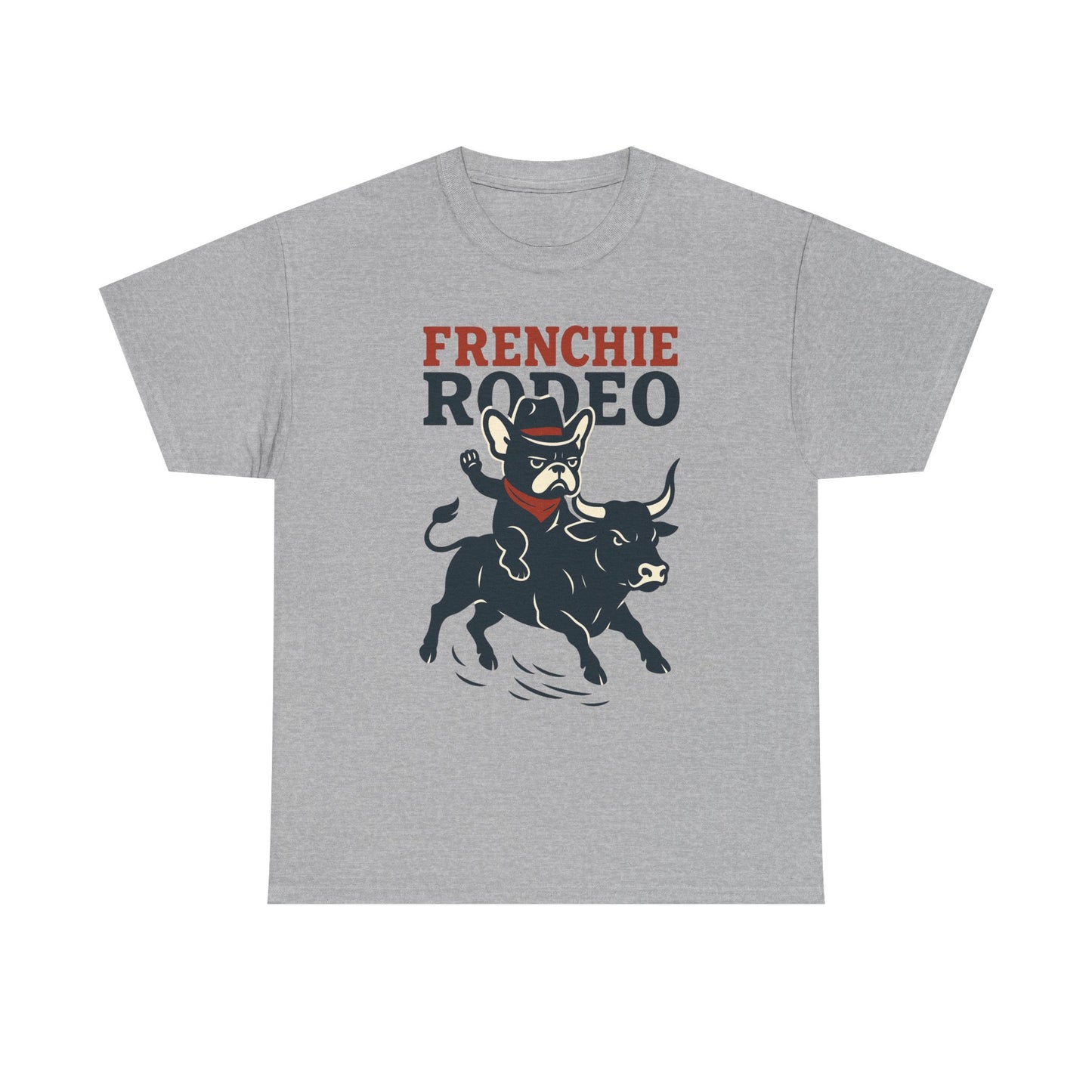 Frenchie Rodeo T-Shirt | Cowboy French Bulldog Graphic Tee | Funny Western Dog Lover Shirt | Frenchie Bull Rider Gift | Rodeo Style Tee