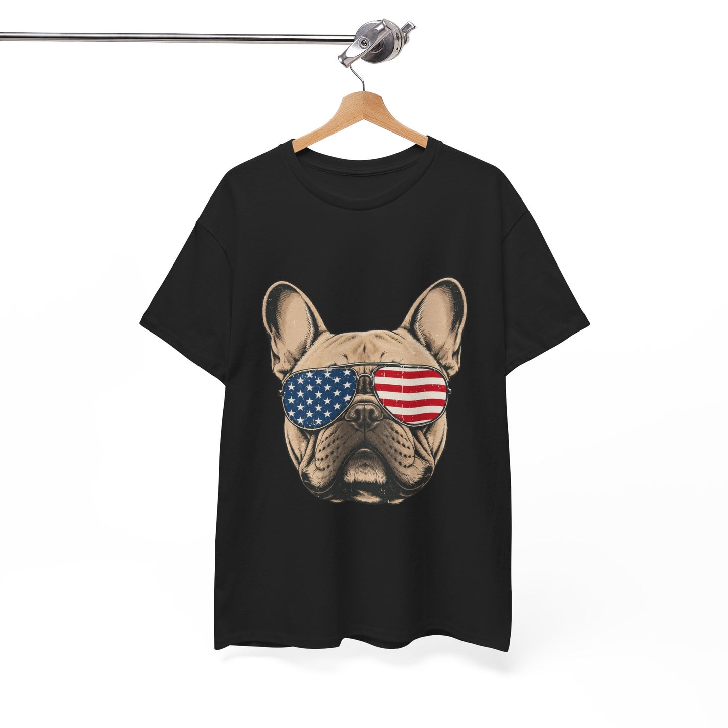 Patriotic French Bulldog Shirt, American Flag Sunglasses Frenchie Tee, Fourth of July Dog Lover Shirt, USA French Bulldog Gift
