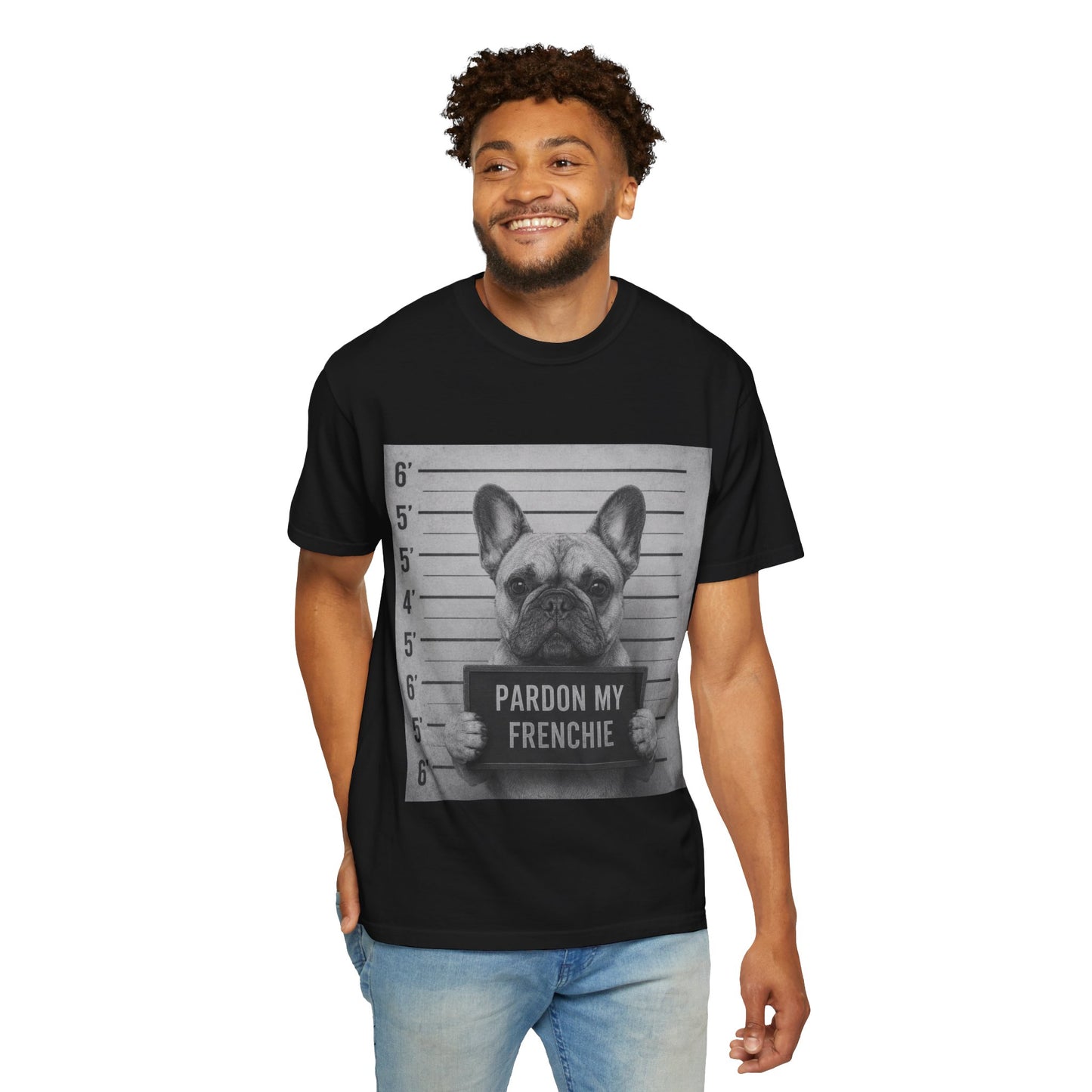 French Bulldog Mugshot T-Shirt – “Pardon My Frenchie” Graphic Tee