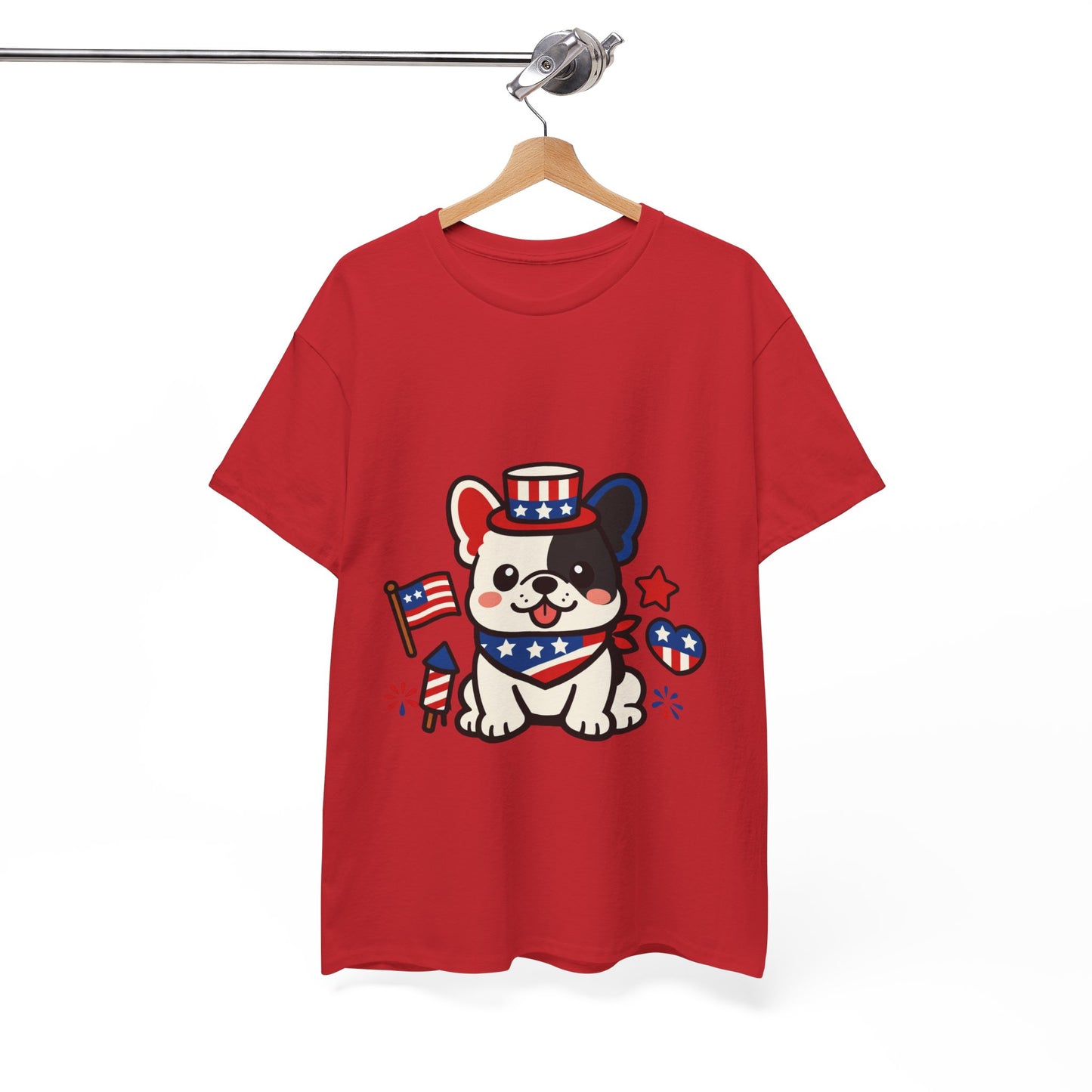 Cute Patriotic French Bulldog Shirt, Kawaii frenchie Fourth of July Tee, American Flag Puppy Shirt, USA Dog Lover Gift, Patriotic Frenchie
