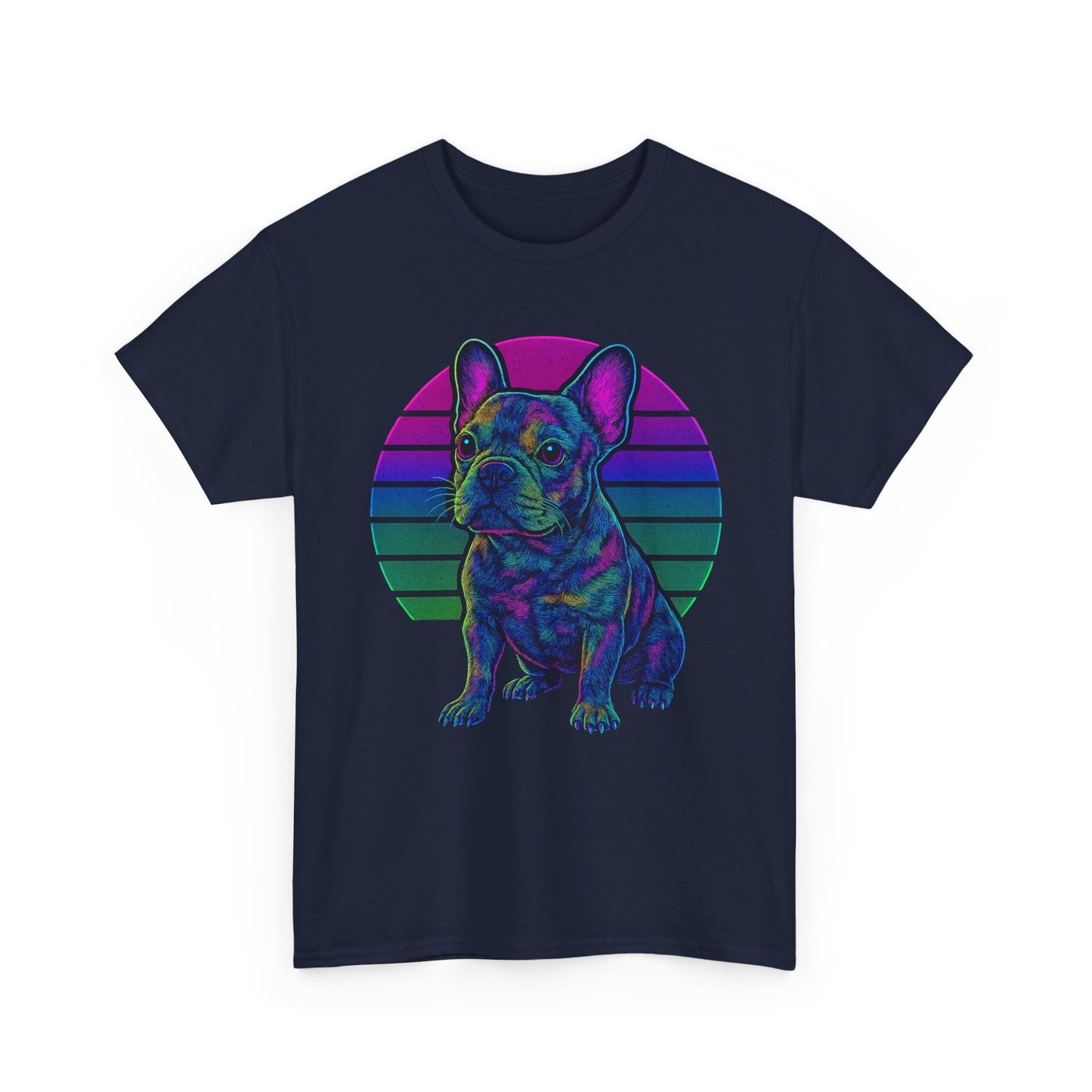 Neon French Bulldog T-Shirt | Retro 80s Frenchie Tee | Colorful Dog Lover Shirt | Electric Frenchie Gift for Men & Women