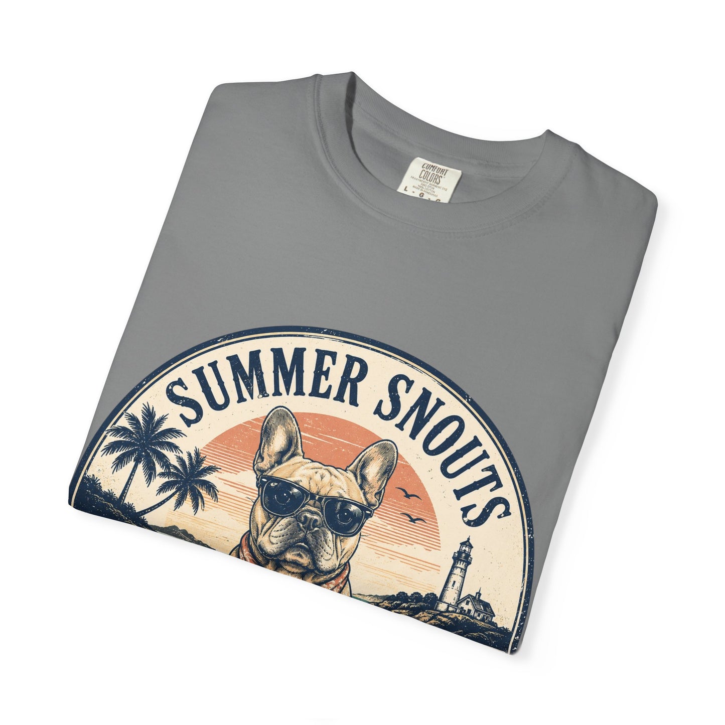 Summer Snouts Trading Co. T-Shirt — Vintage Beach French Bulldog Graphic Tee