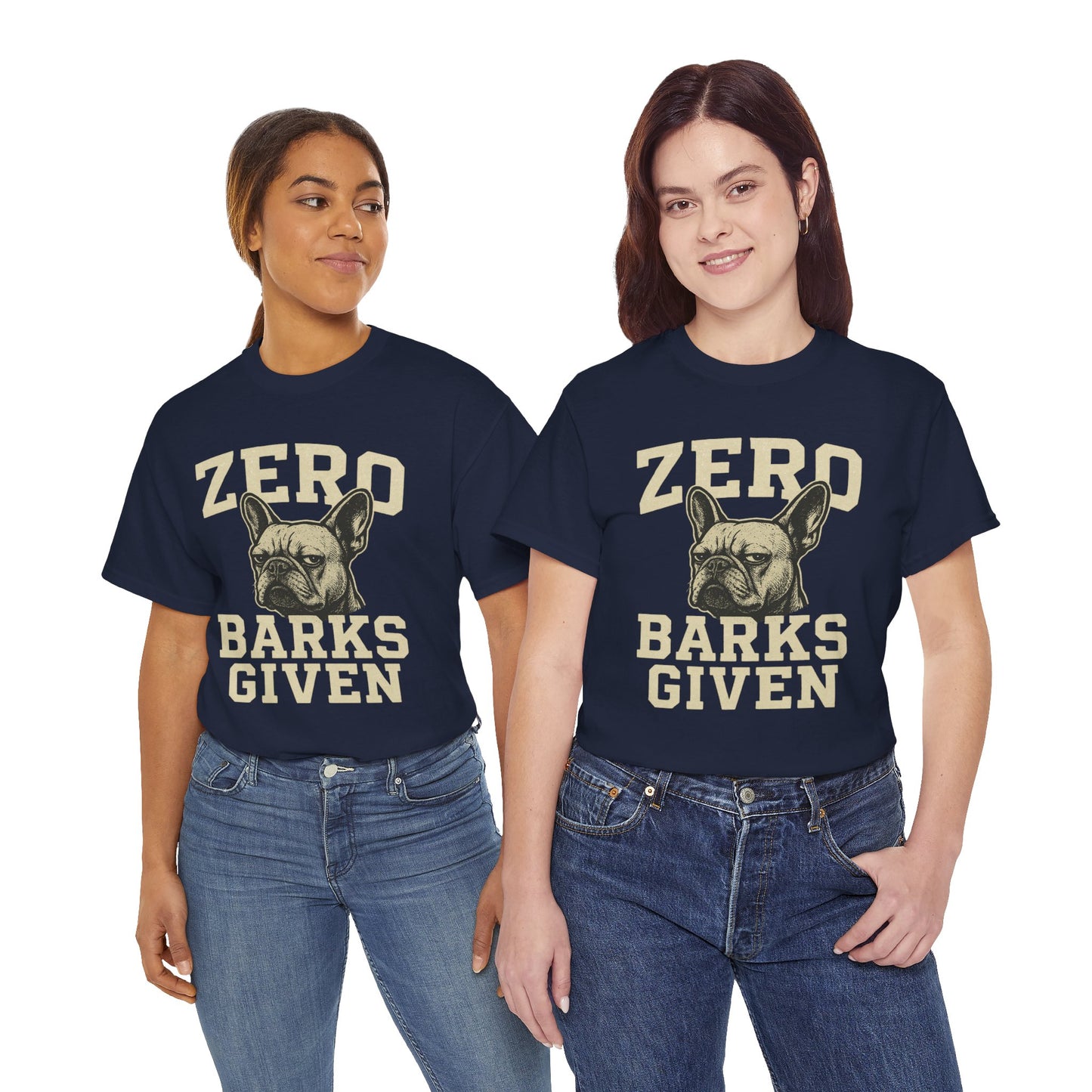 Zero Barks Given Frenchie T-Shirt – Funny French Bulldog Tee, Grumpy Dog Humor Shirt, Frenchie Lover Gift, Dog Mom Graphic Tee, Vintage Style Dog Shirt