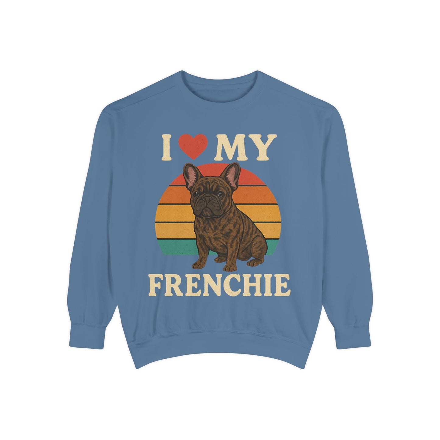 Retro Brindle French Bulldog Pullover | Vintage Frenchie Sweatshirt | Cute Dog Lover Gift | Unisex Cozy French Bulldog Sweater