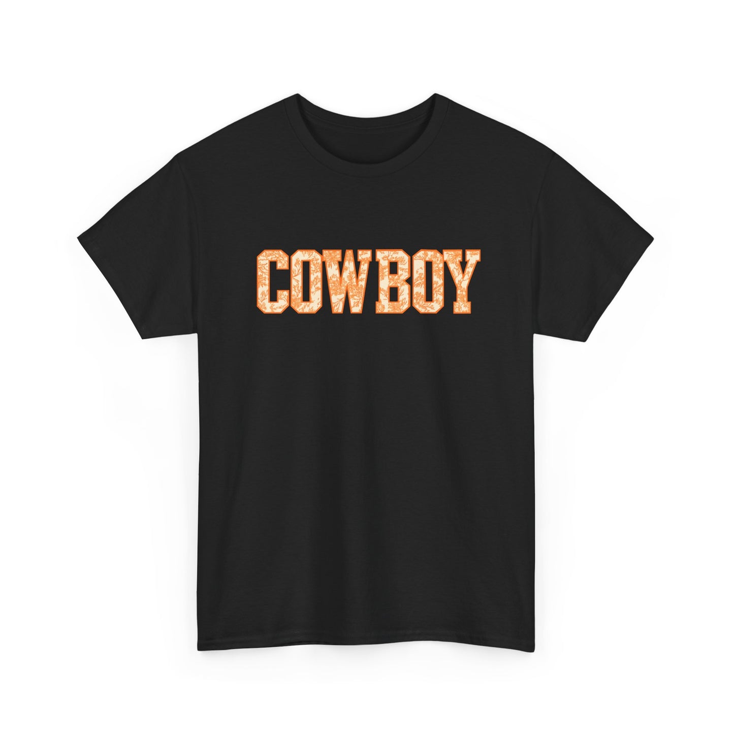 Cowboy Shirt | Western Graphic Tee | Orange Cowboy Typography Shirt | Oklahoma Football Tee | Country Style Cowboy Fan Gift