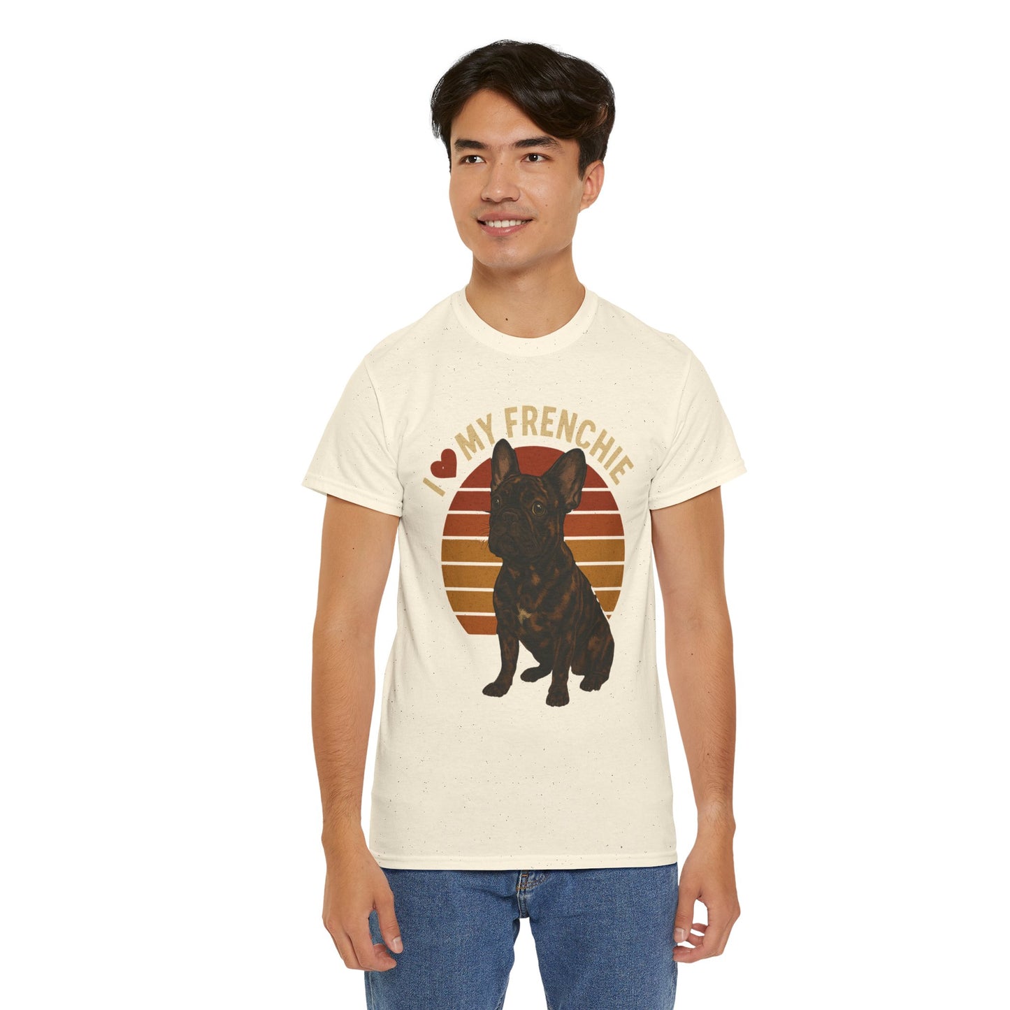 I Love My Frenchie T-Shirt | Merle French Bulldog Retro Tee | Vintage Dog Lover Shirt | Frenchie Mom & Dad Gift