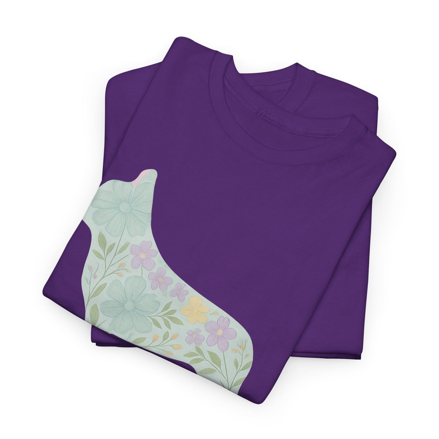 Floral French Bulldog T-Shirt | Pastel Dog Lover Tee | Soft Floral Frenchie Silhouette Shirt | Cute Gift for French Bulldog Moms